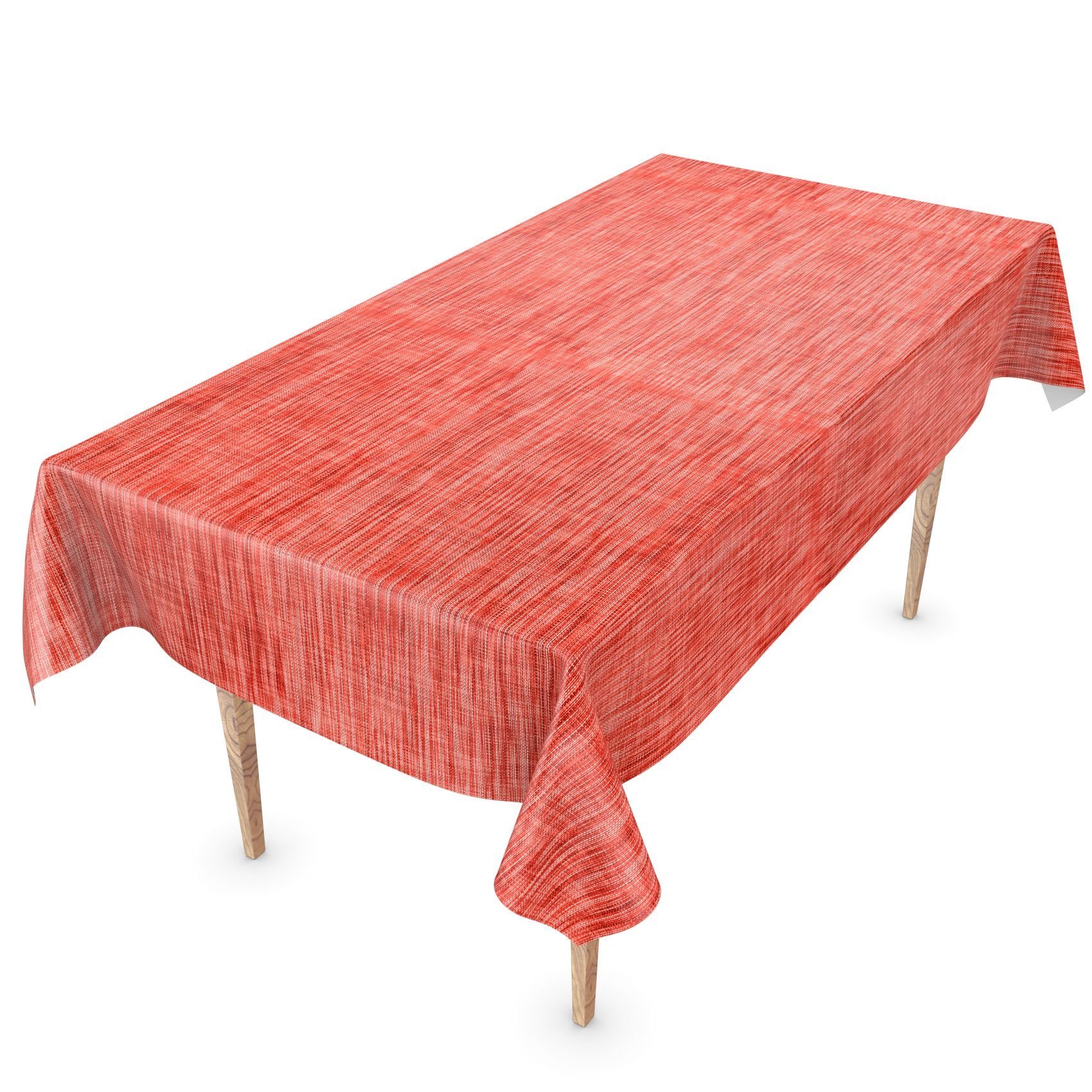 ANRO Tischdecke Tischdecke Wachstuch Einfarbig 140, Breite Robust Rot Glatt Wasserabweisend