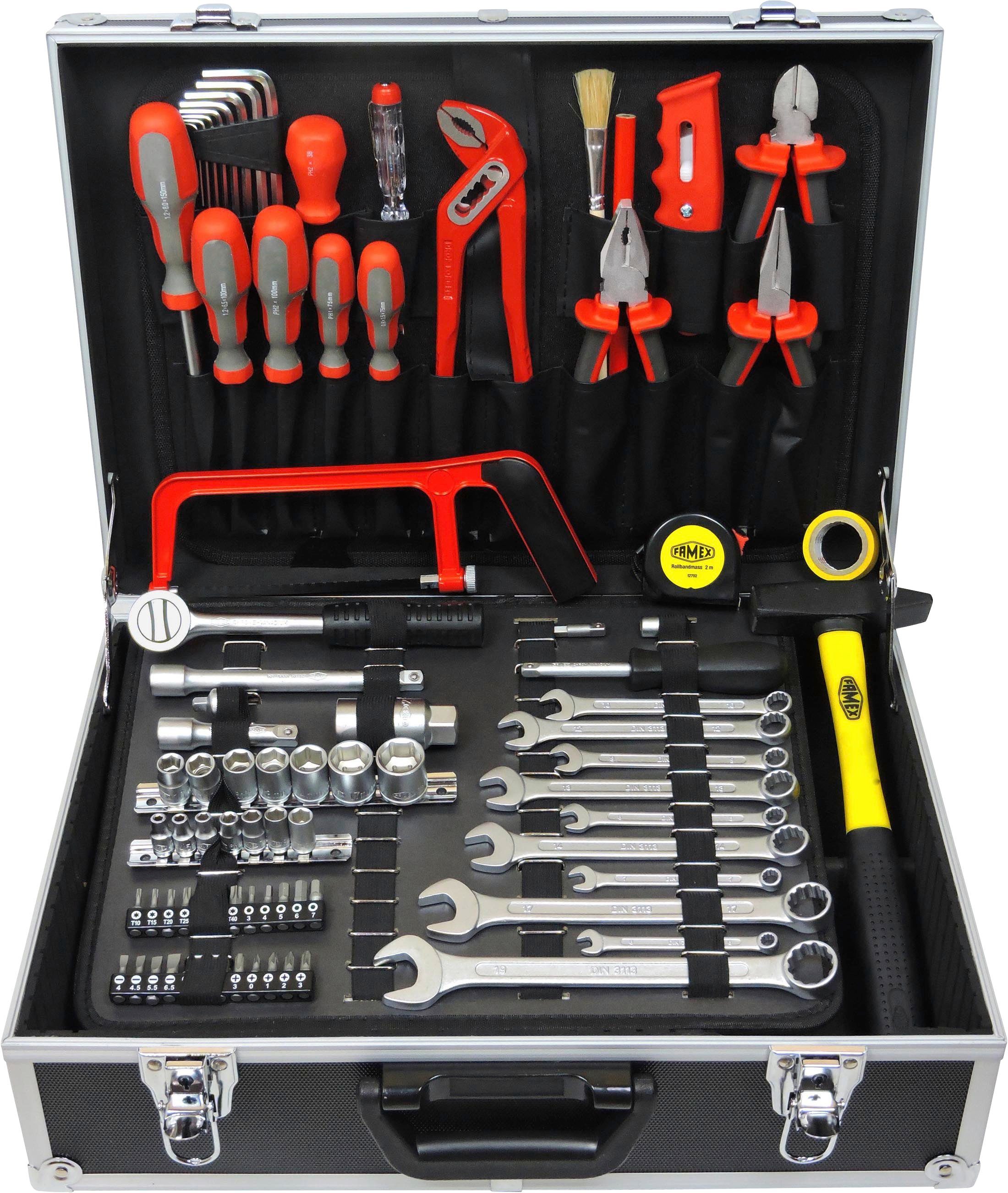 Werkzeugset FAMEX Werkzeug mit 759-63, 125-tlg., Werkzeugkoffer