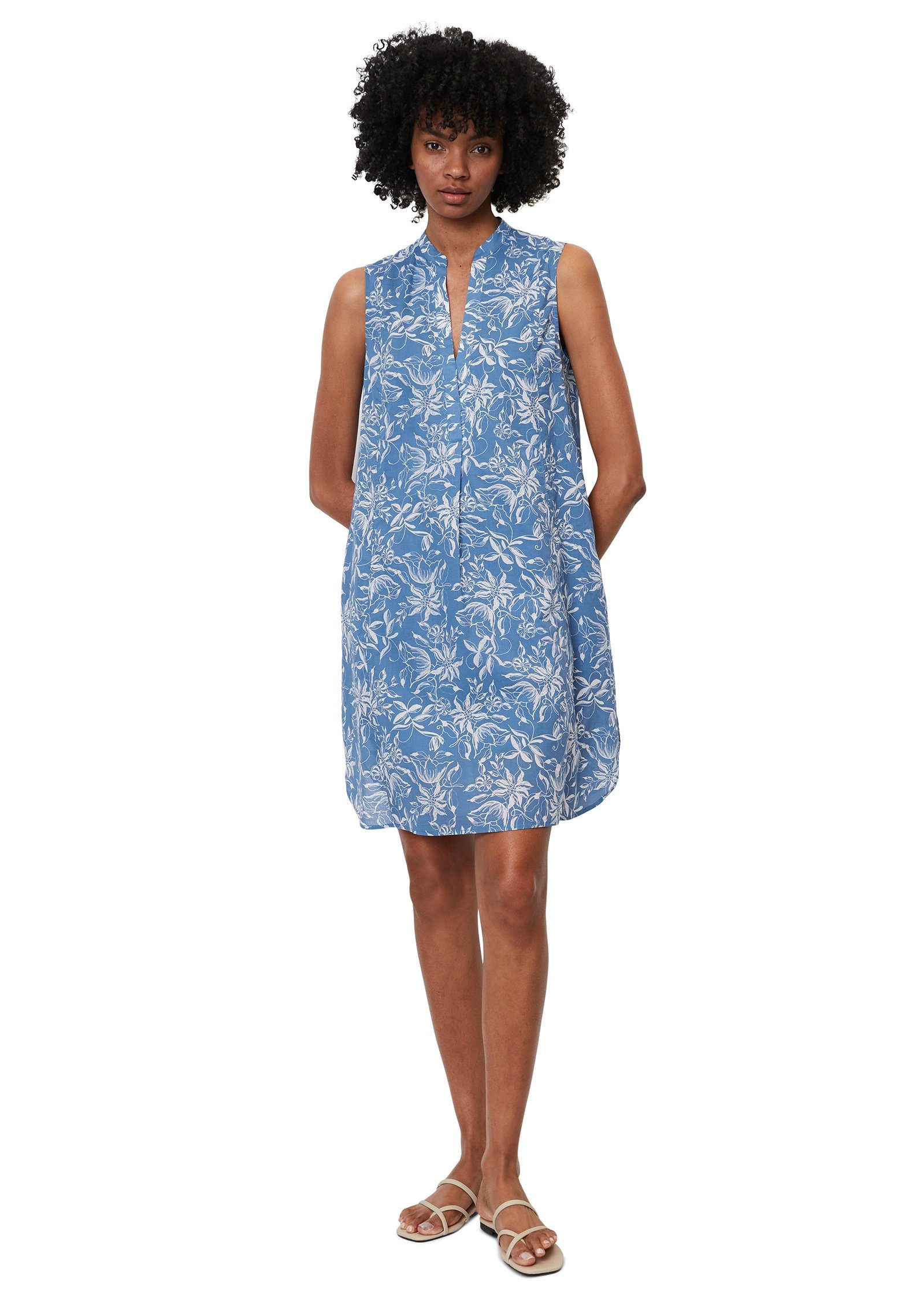 blue Druckkleid Crispy-Baumwolle-Voile aus O'Polo Marc