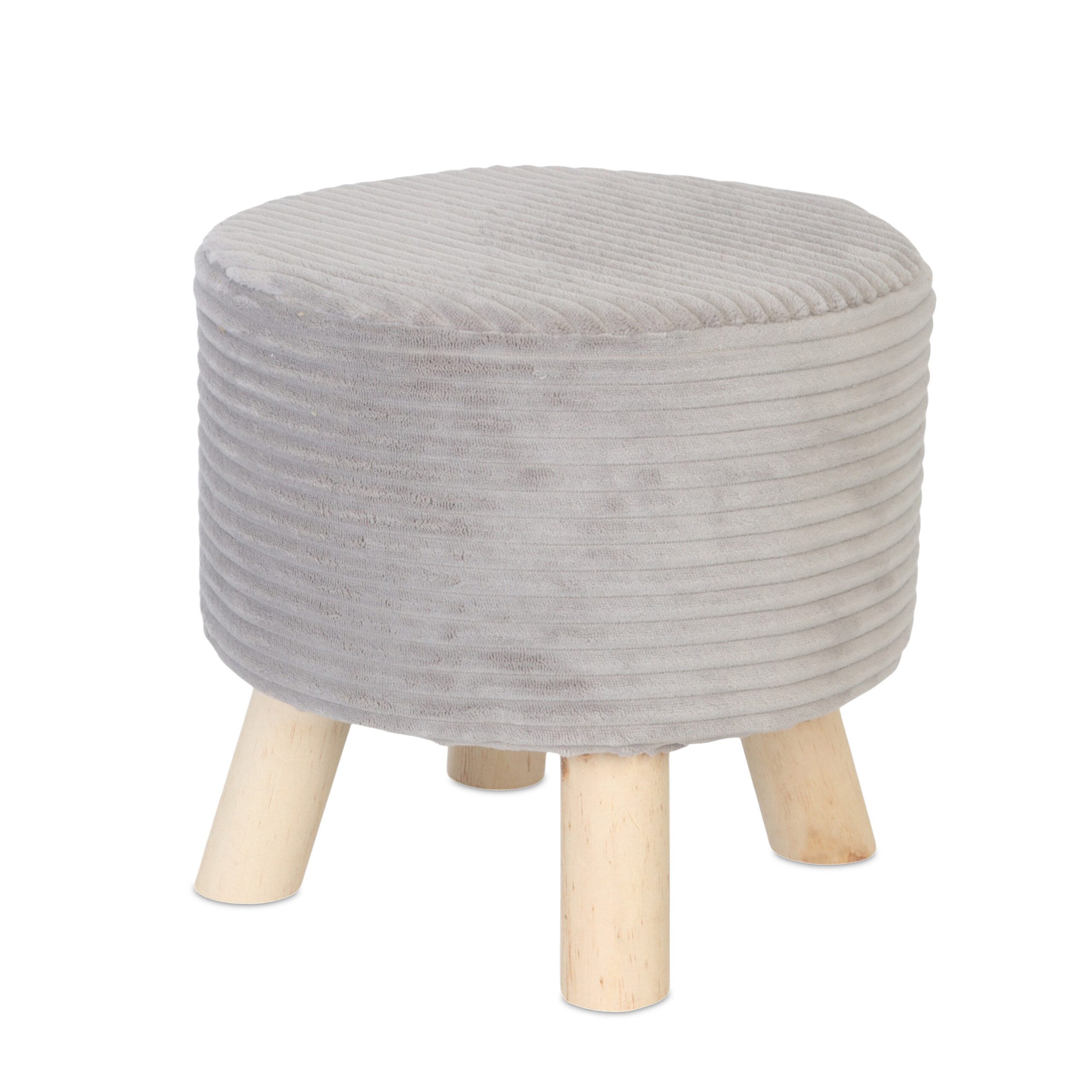 relaxdays Sitzhocker Hocker Cord, Hellgrau günstig online kaufen