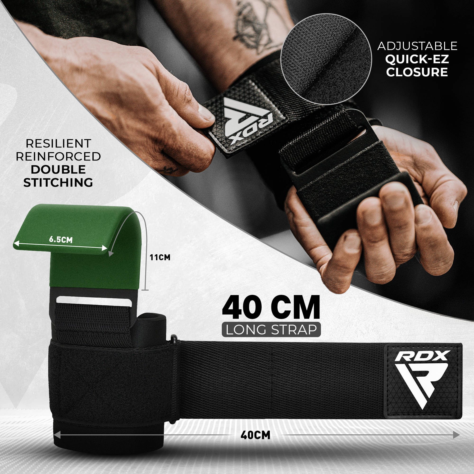 RDX Handgelenkstütze RDX Lifting Straps Hooks Strength Training, Handgelenk Schutz