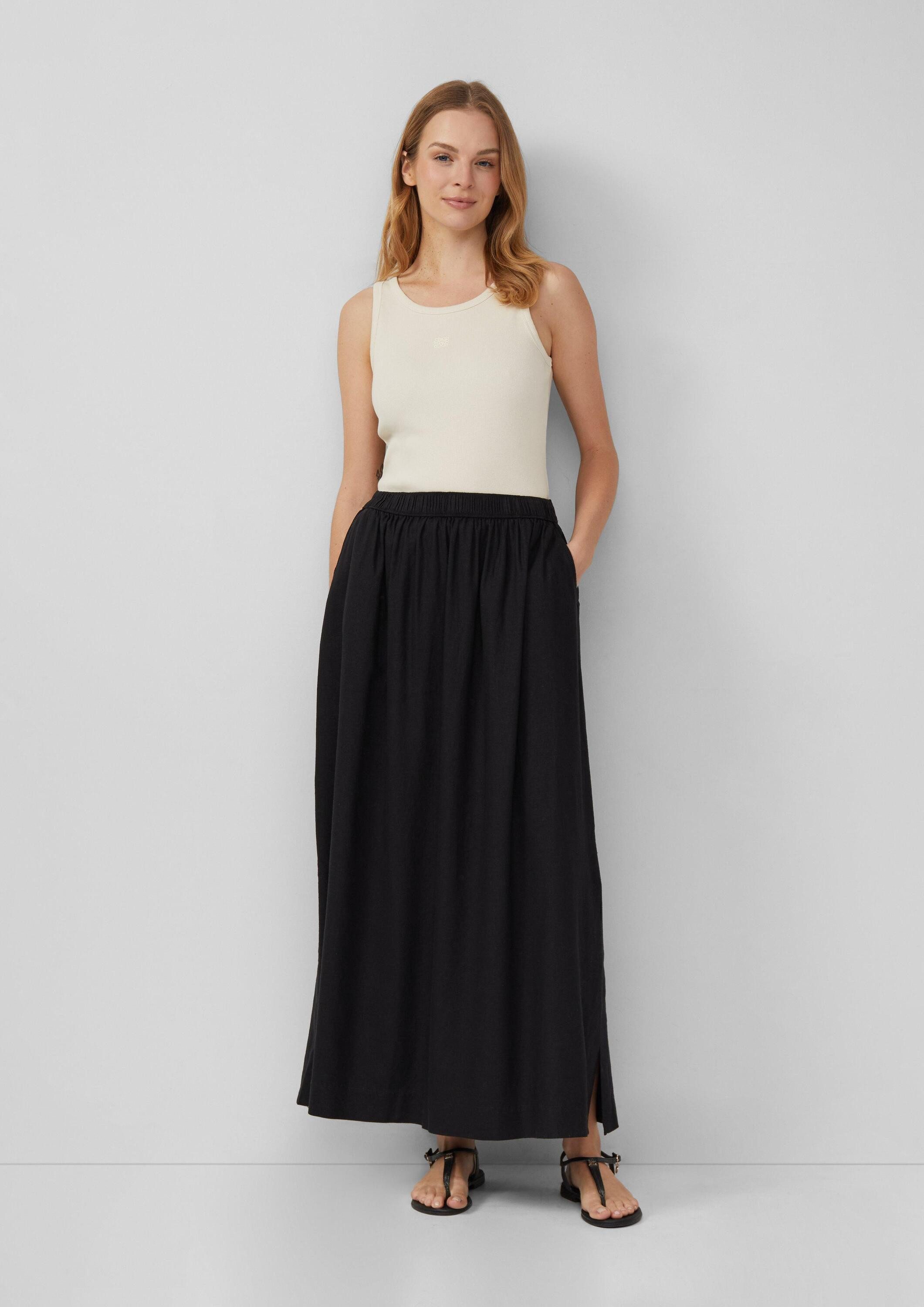 s.Oliver Maxirock Rock Langer Rock aus Leinenmix mit Eingrifftaschen günstig online kaufen