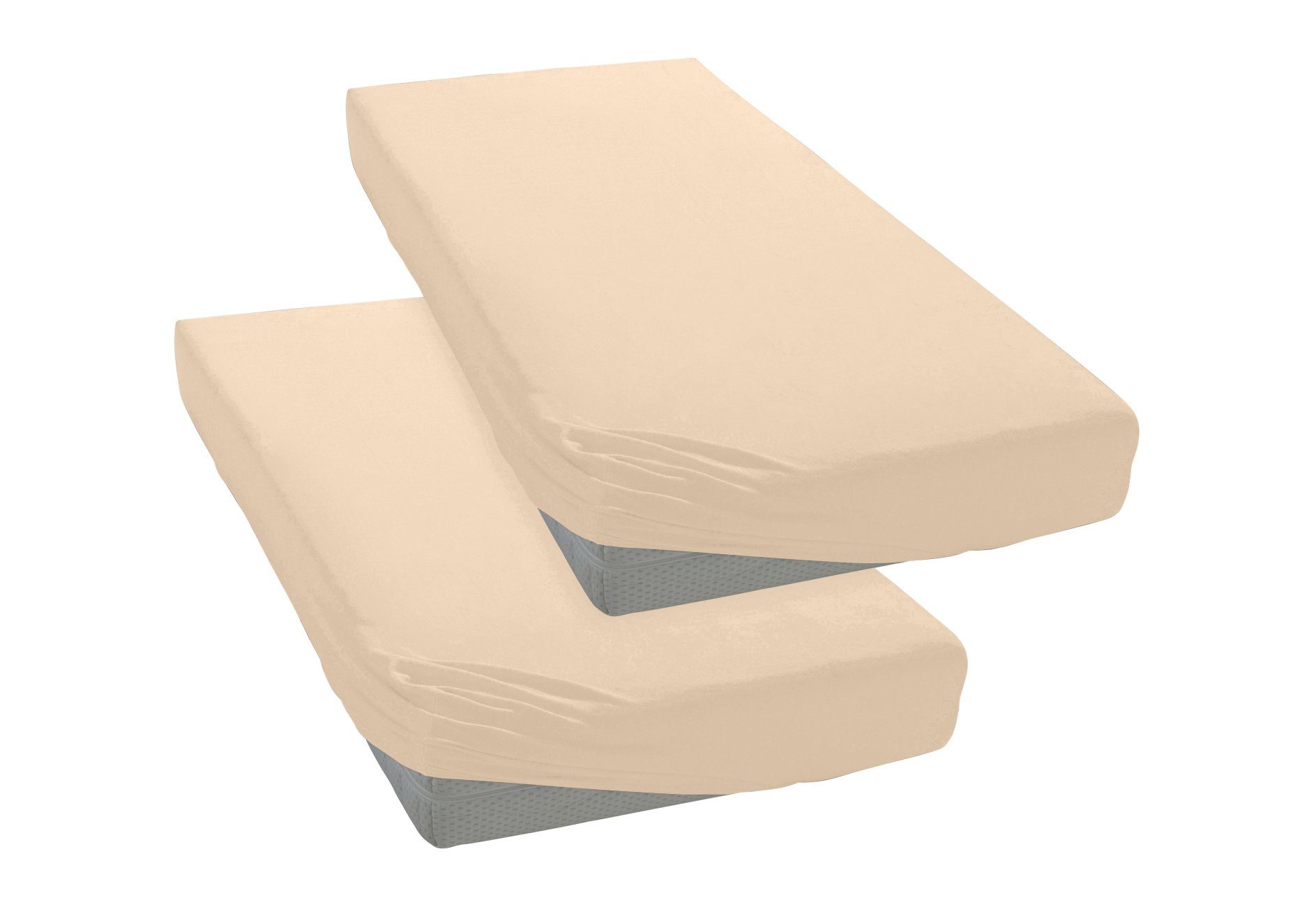 OTTO home Spannbettlaken BLACKBERRY in PREMIUM und BASIC Qualität, 100% Baumwolle, Jersey (110 g/m), Gummizug: rundum, (2 Stück), für hohe Matratzen bis 28 cm, Bettlaken, Spannbetttuch, Boxspring