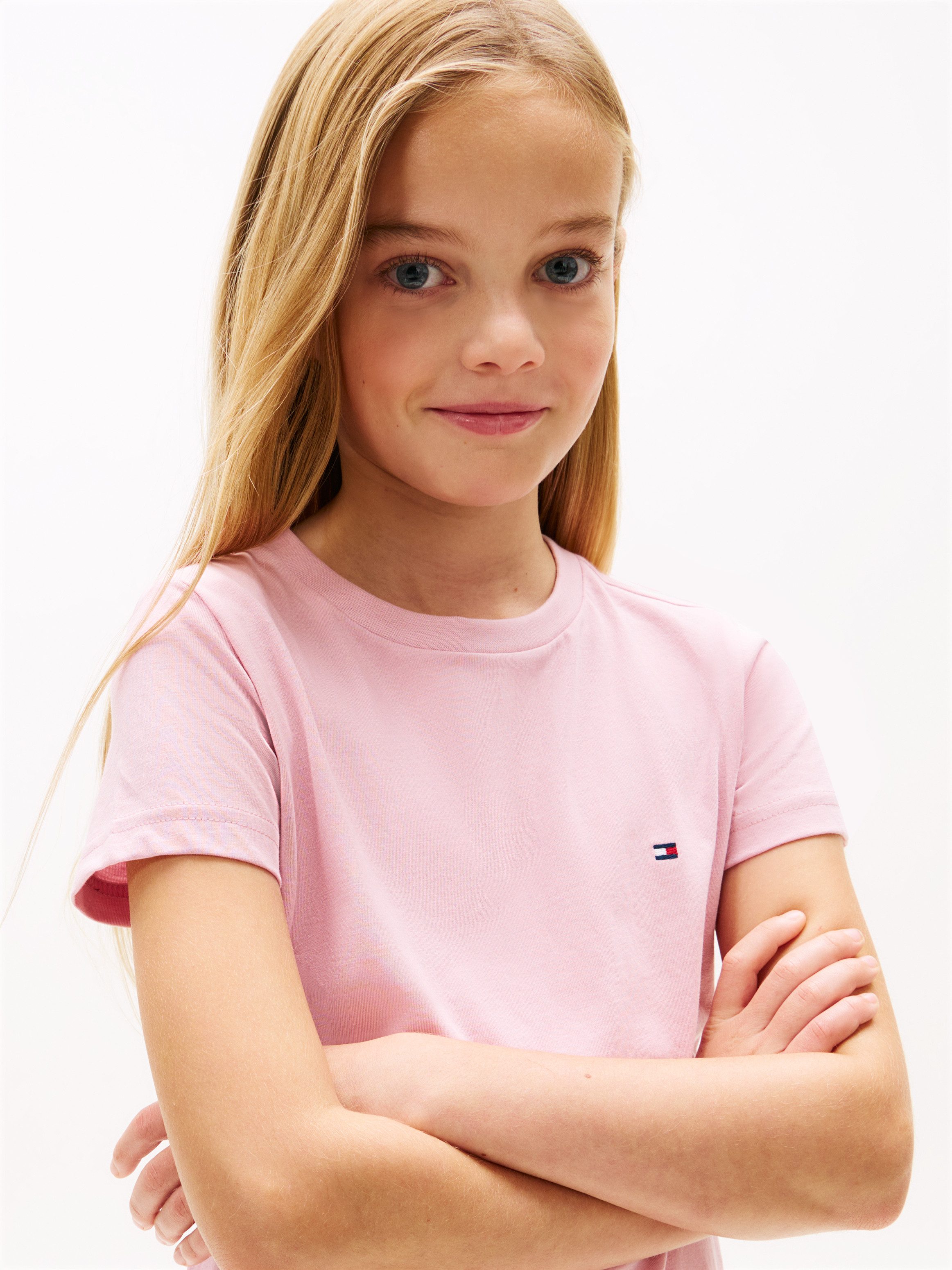 Tommy Hilfiger Underwear T-Shirt 2P CN TEE mit Stickerei und Rundhals im 2er-Pack (Packung, 2-tlg., 2er-Pack) unifarben, casual, regular fit, Baumwolle, Rundhals