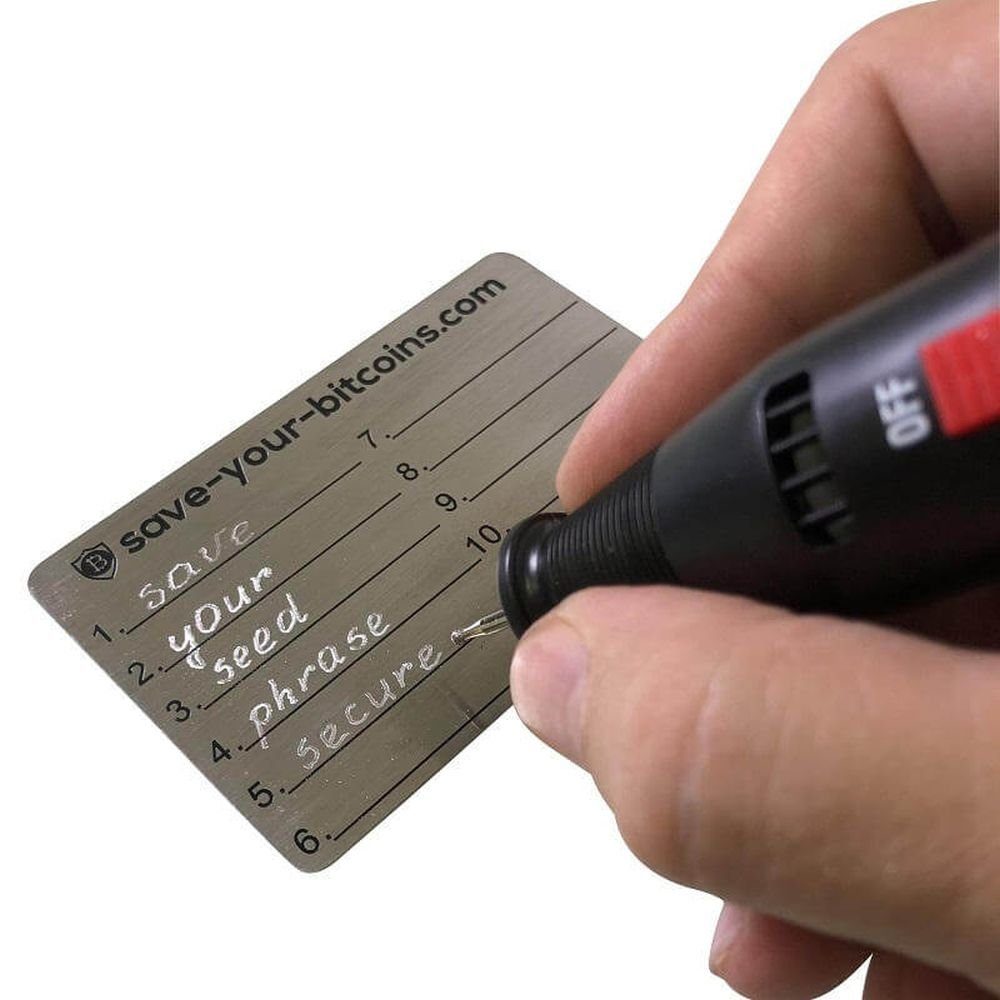 Hoopomania Graviergerät Hardware wallet seed phrase - Recovery Metallplatt, Einzelprodukt