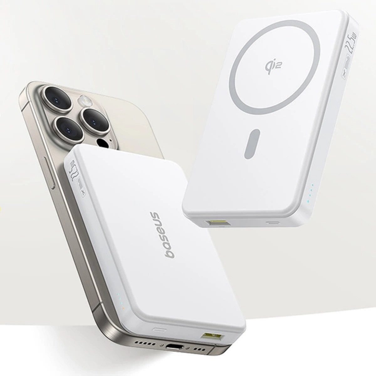 Baseus Airpow II 10000 mAh Powerbank mit MagSafe 22,5 W und USB-C Kabel Powerbank