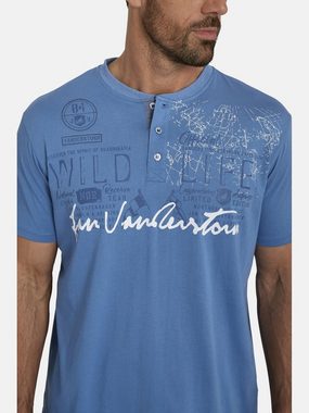 Jan Vanderstorm T-Shirt REIDAR Baumwollshirt mit Knopfleiste