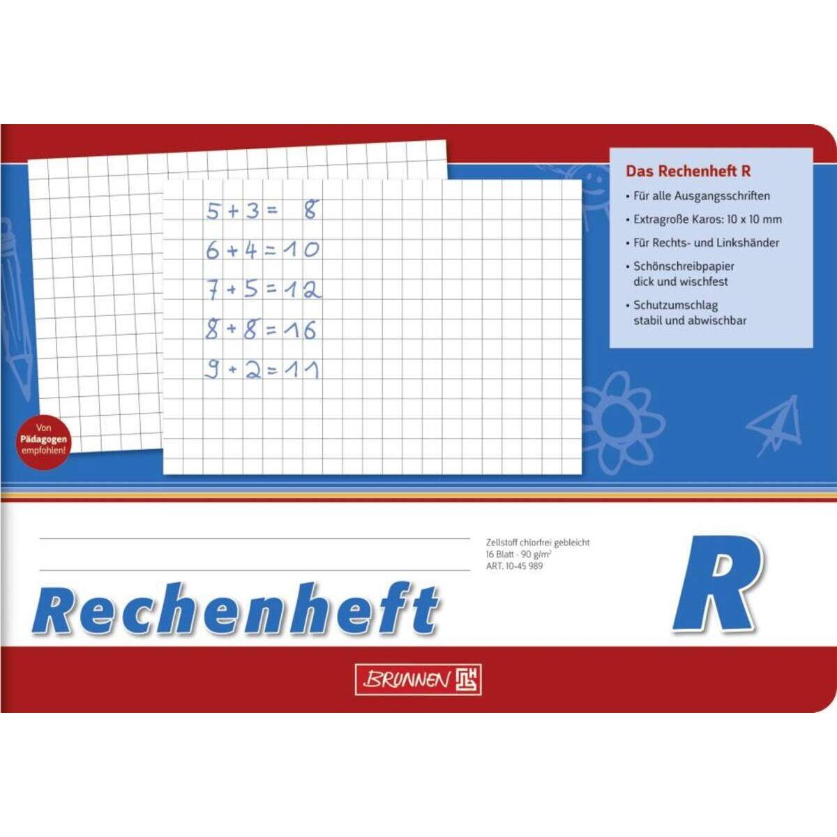 BRUNNEN Schulheft BRUNNEN Schulheft A5 quer, kariert, Lineatur R, 16 Blatt