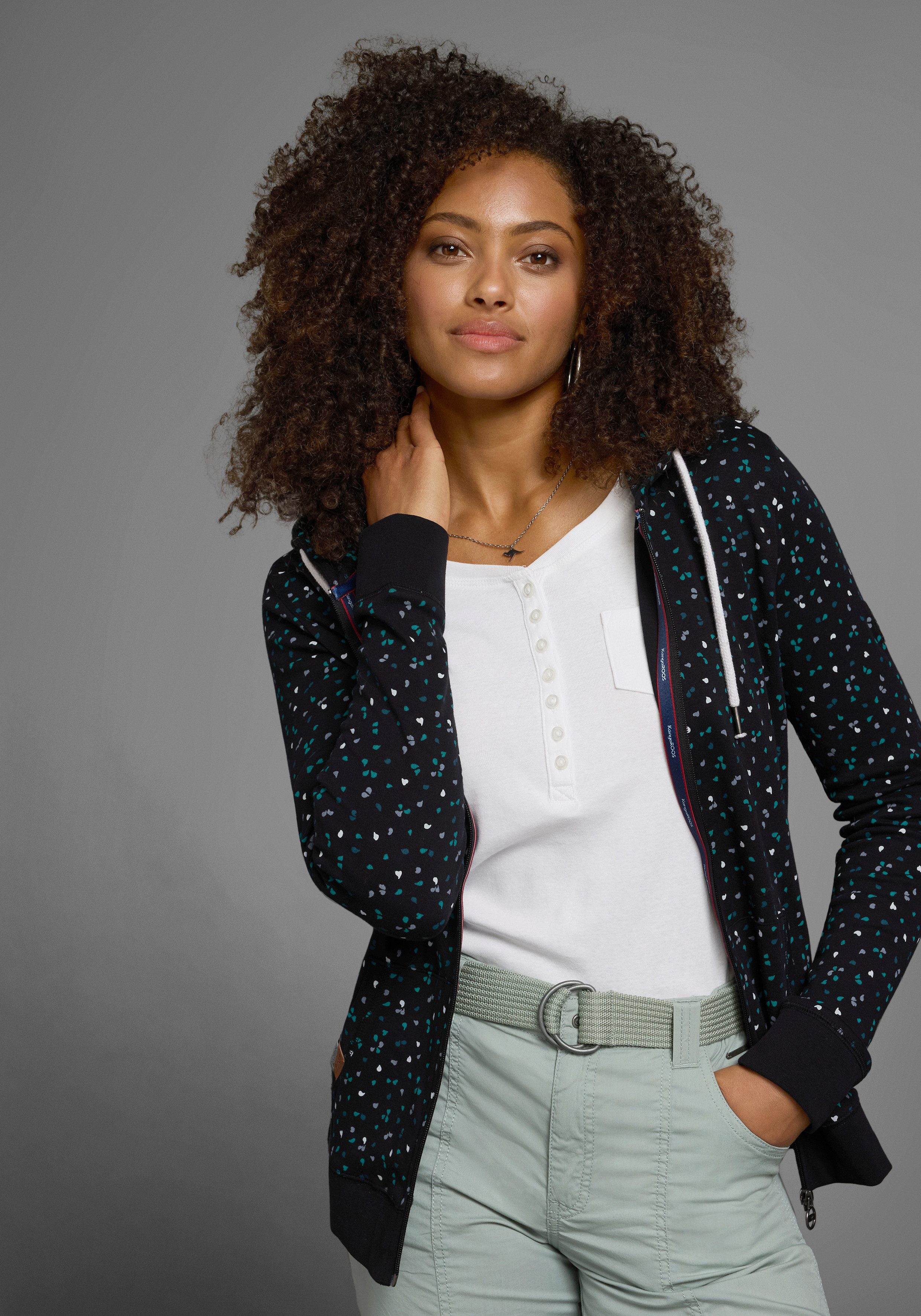 KangaROOS Kapuzensweatjacke mit sportlichem Minimal-Print