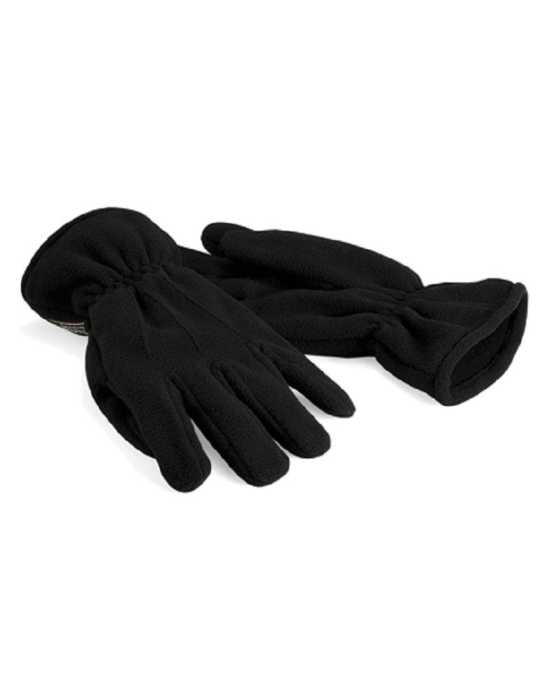 Ultra-Thermostoff Frauen Schwarz Handschuhe Thinsulate für Fleece Damen / Beechfield® Winterhandschuhe Fleecehandschuhe