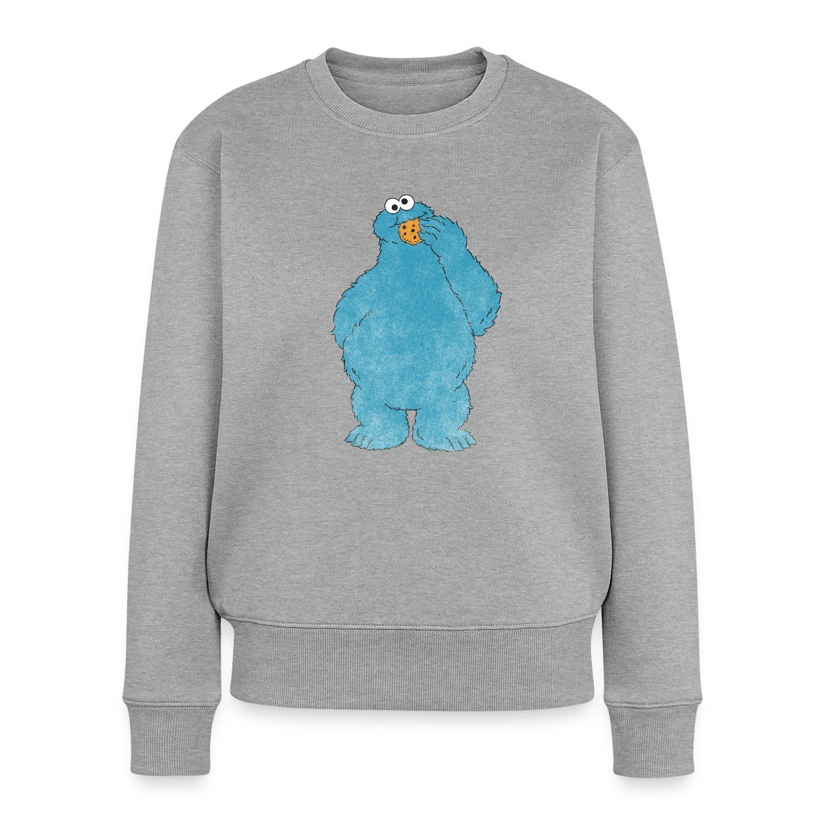 Spreadshirt Sweatshirt Sesamstraße Krümelmonster Naschen Damen Premium Pullover (1-tlg)