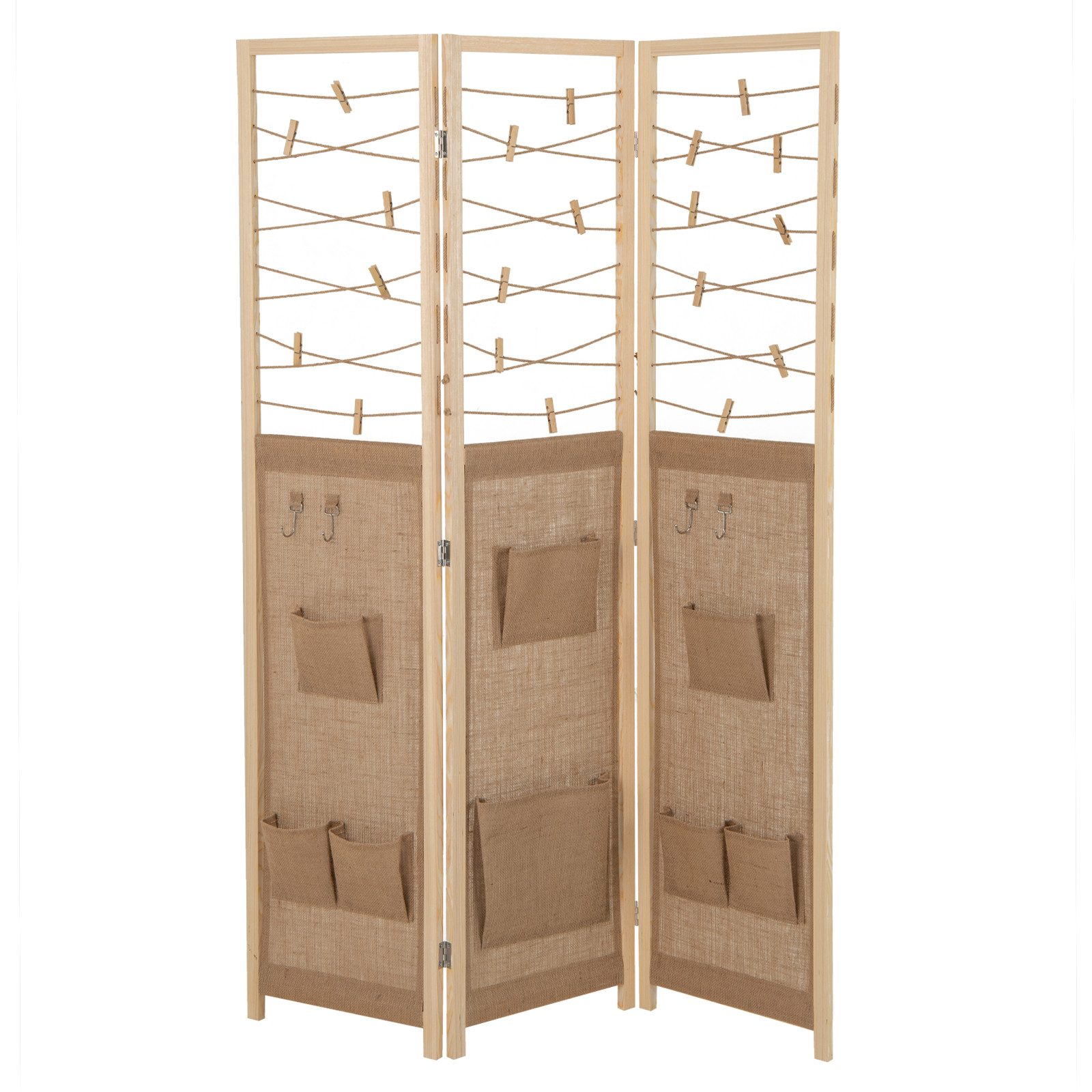 COSTWAY Paravent, 3-teilig Перегородки 120×170cm Trennwand Holz