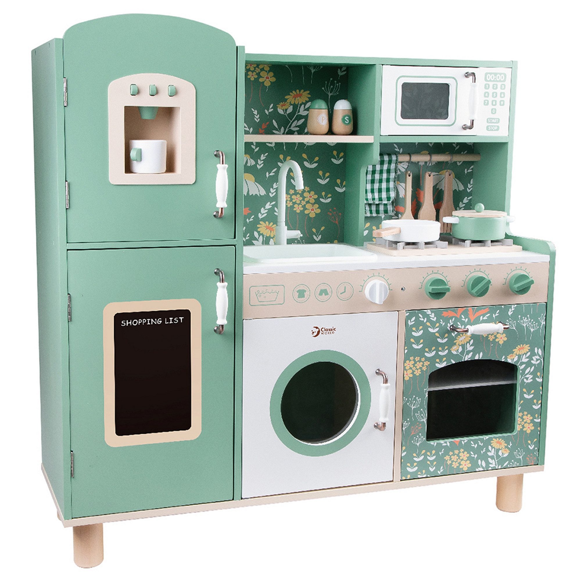 Classic World Spielküche Classic World - Küche Vintage - 90,7x33,8x90cm - ab 3 Jahre MDF, Holz, aus Holz