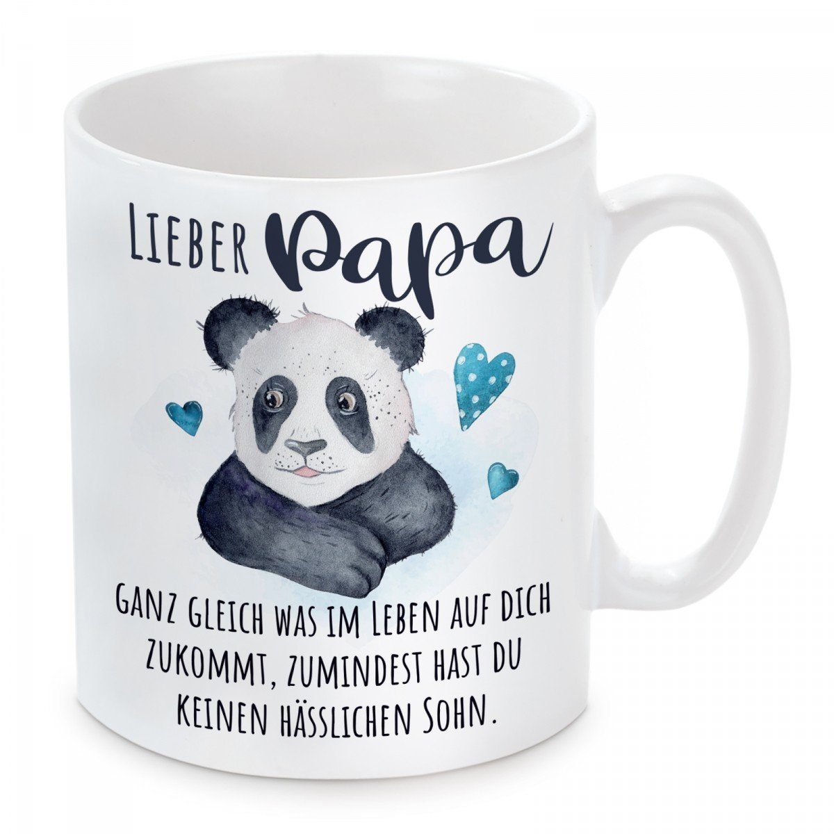 Herzbotschaft Tasse Lieber Papa, ganz gleich was Sohn, Keramik, Kaffeetasse spülmaschinenfest und mikrowellengeeignet