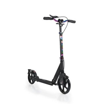 Byox Cityroller Kinderroller Quick klappbar, Handbremse, Seitenständer, LED-Scheinwerfer
