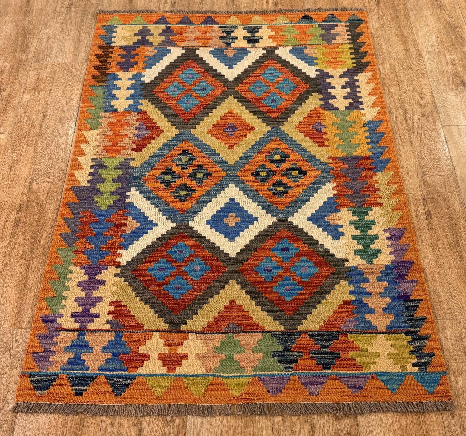Rug Studios Teppich KELIM ORIGINAL HANDGEARBEITET, Rechteckig, Höhe: 5 mm, Handgefertigt, 101 x 145 cm, Multi
