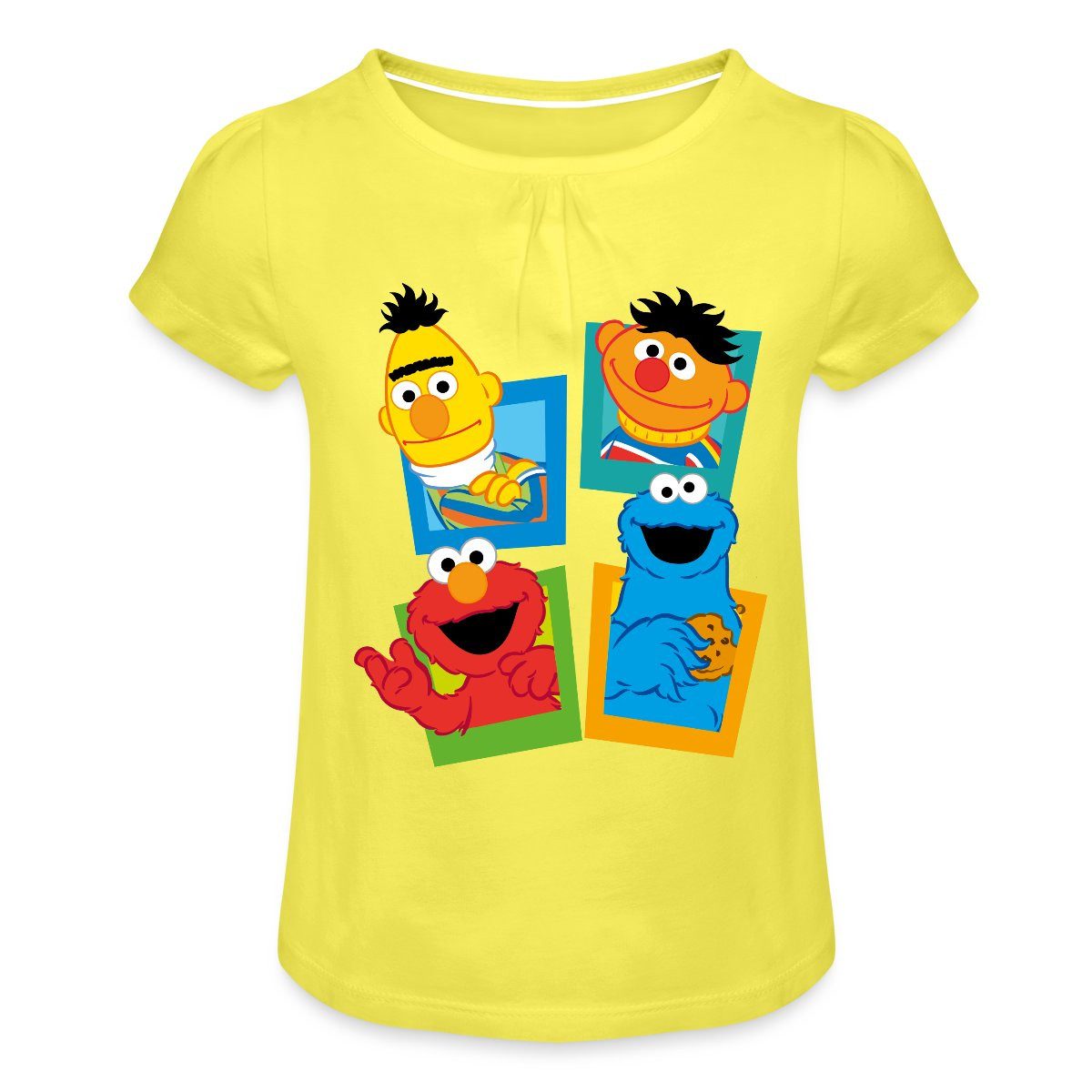 Spreadshirt T-Shirt Sesamstraße Kacheln Ernie und Bert Mädchen T-Shirt Twist (1-tlg)