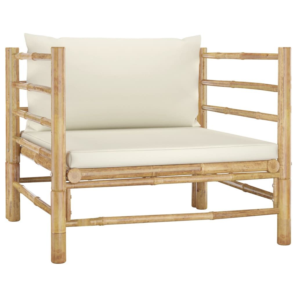 vidaXL Sofaelement Gartensofa mit Kissen Cremeweiß günstig online kaufen