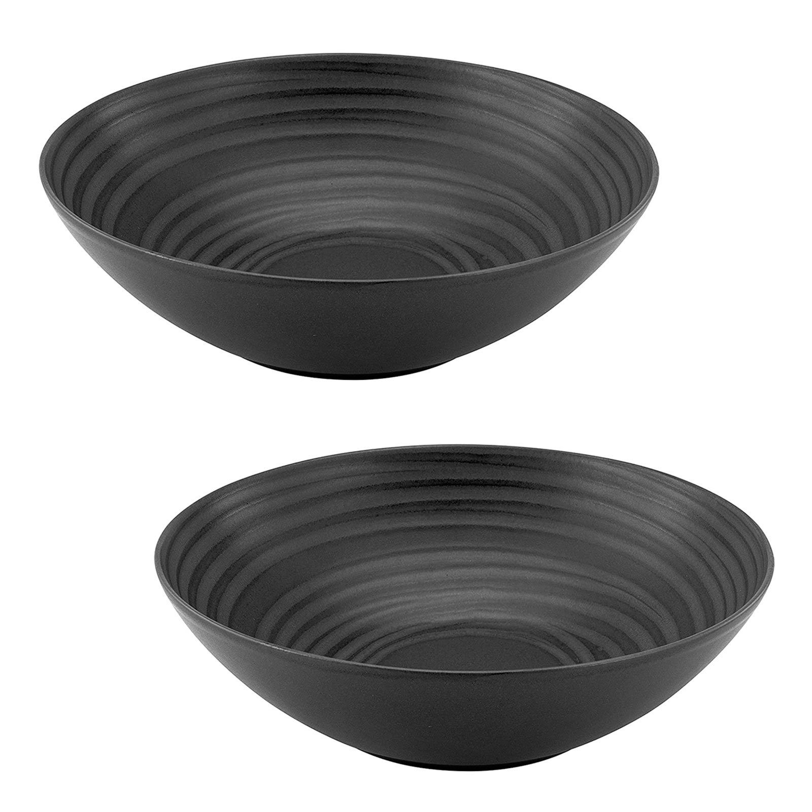 Glasur (Set, schwarz, cm, CreaTable 2-tlg), Europe, Ø in Servierschale, Schale Stone, seidenmatte Steinzeug, 24 Kratzfeste Salatschüssel, Made Lava