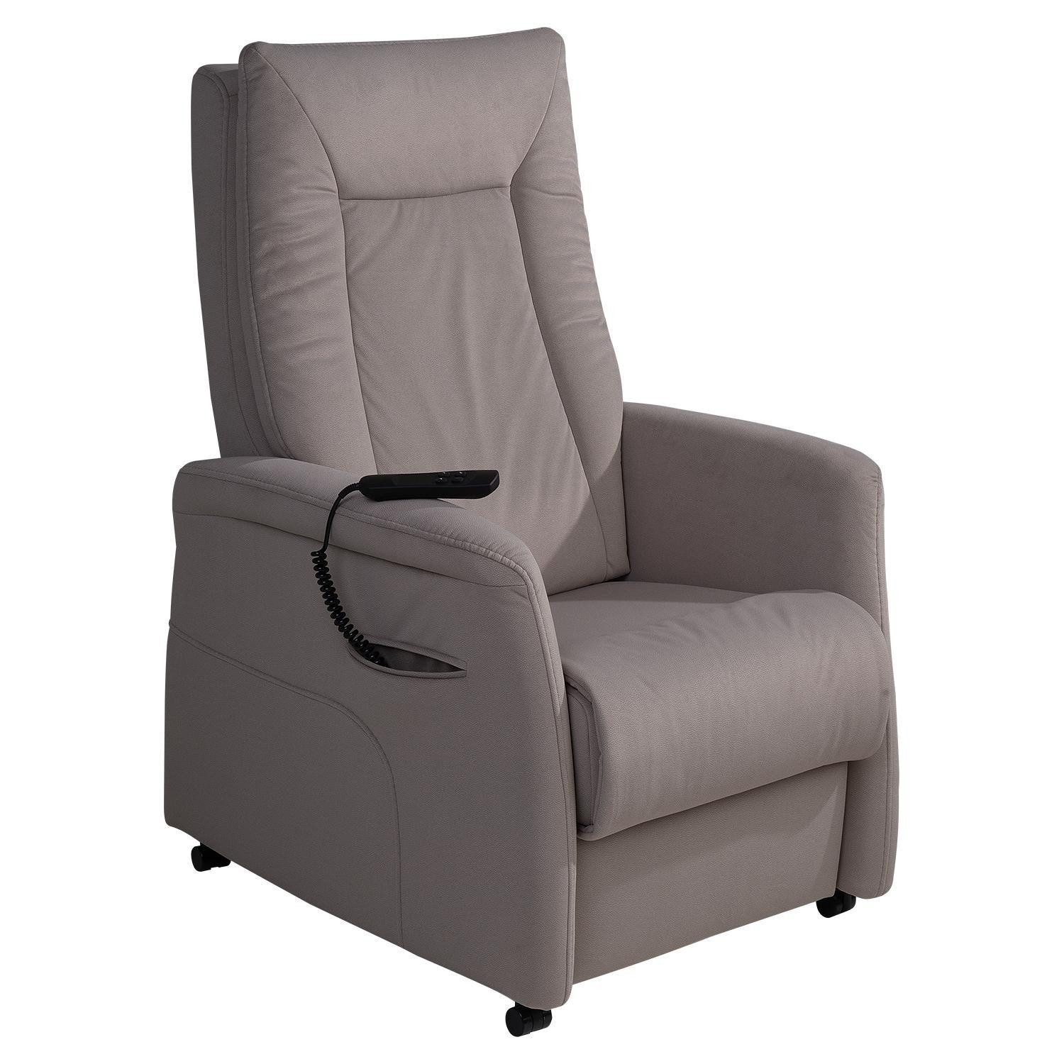 HUKLA Relaxsessel HU-RV21106, Sandfarben, Stoffbezug, 2-motorig, Aufstehhilfe, Relaxfunktion, kabelgebundene Fernbedienung