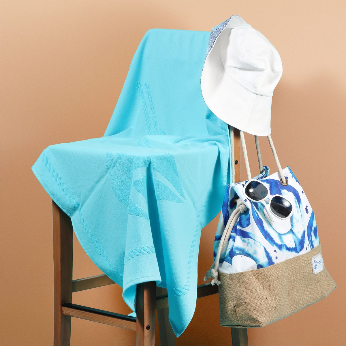 ANEMOSS Strandtücher Anemoss Sail Strandhandtuch 70x140 cm Türkis, (1-St)