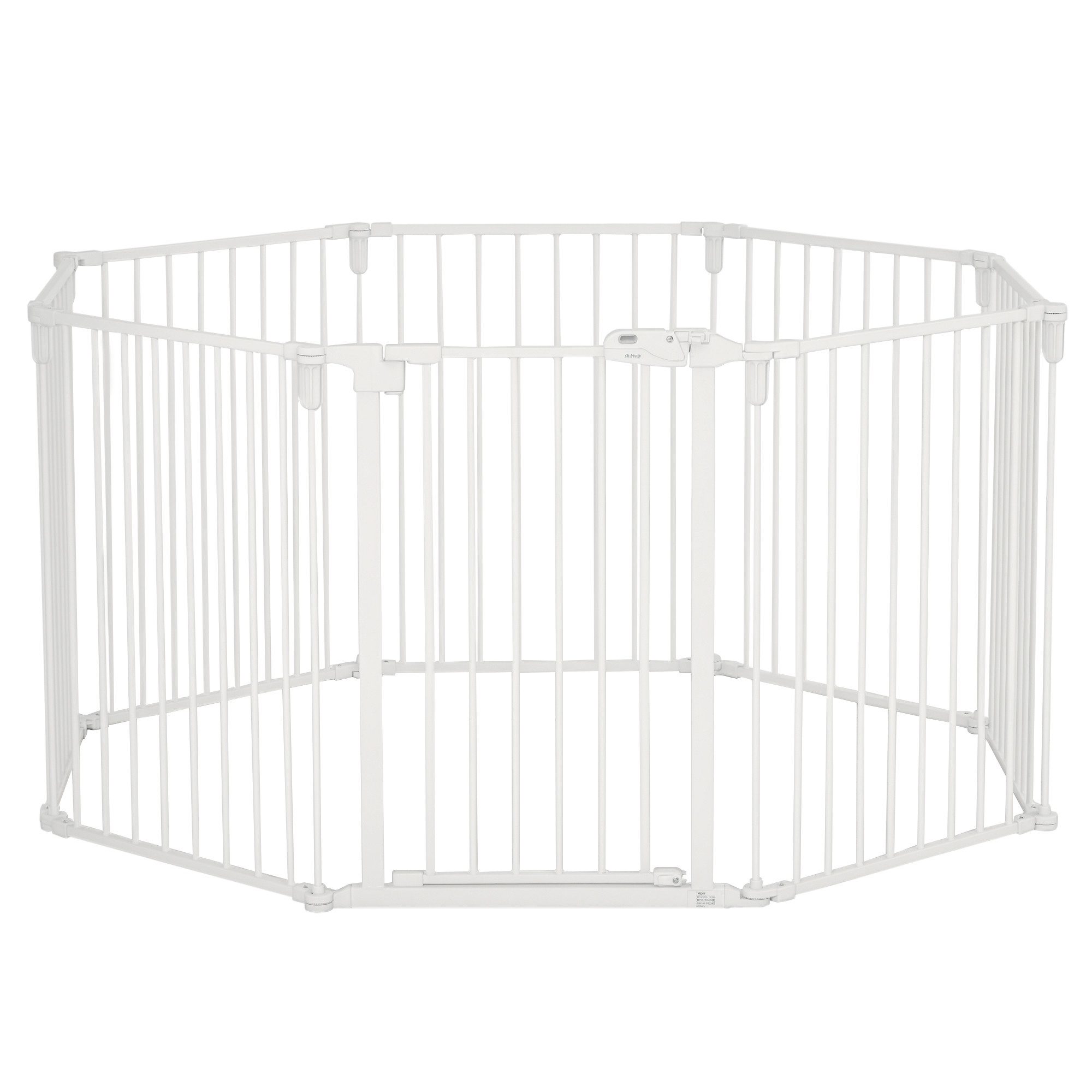 PawHut Freigehege Schutzgitter für Hund mit Tür, Weiß 482,5 x 2 x 76 cm