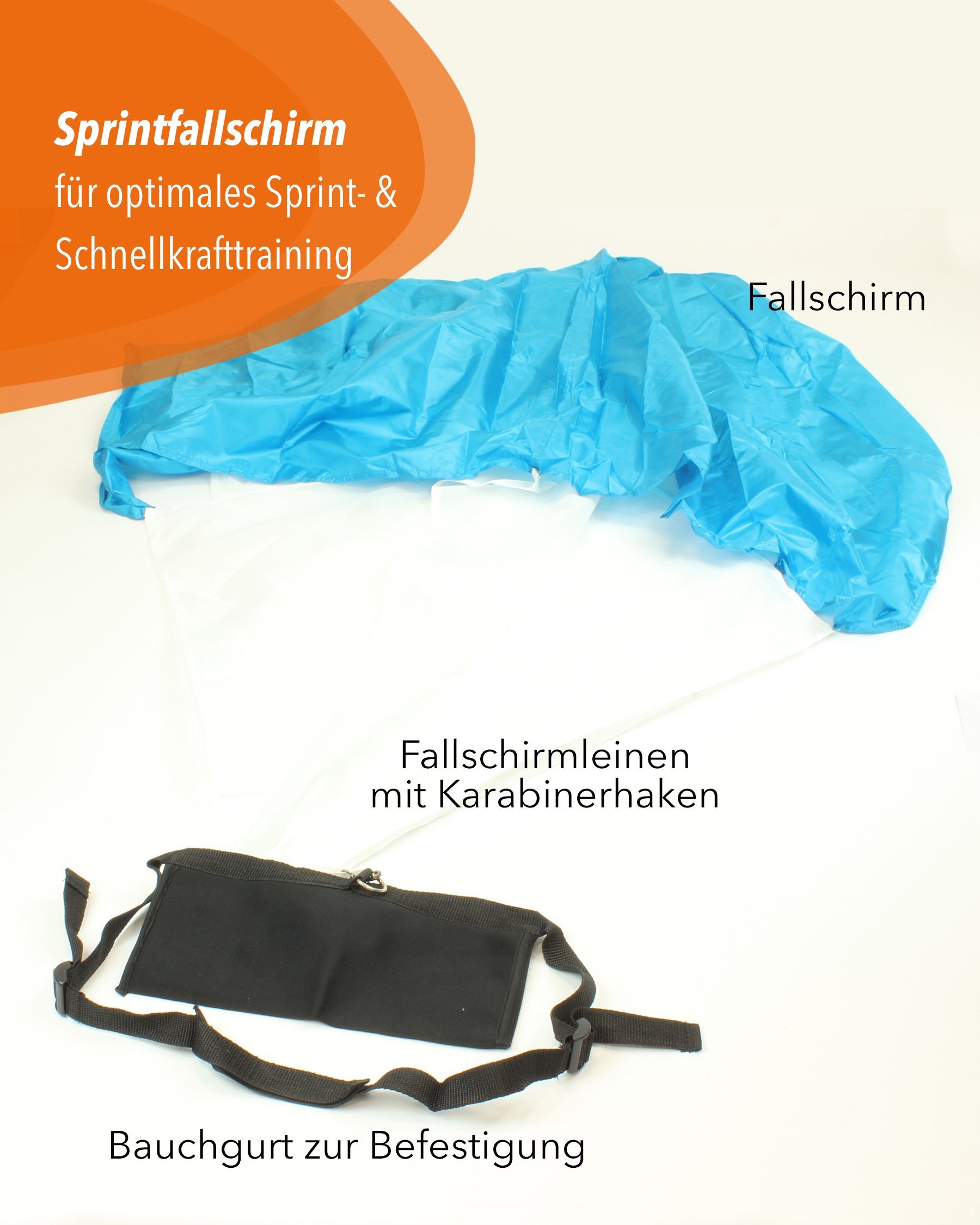 SPORTIKEL24 Trainingshilfe Sprintfallschirm für Schnellkrafttraining (Speed Chute)