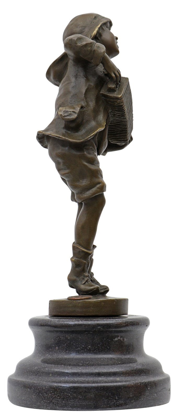 Skulptur Antik-Stil Bronze Rep Aubaho nach Figur Ziehharmonika Chiparus Bronzeskulptur