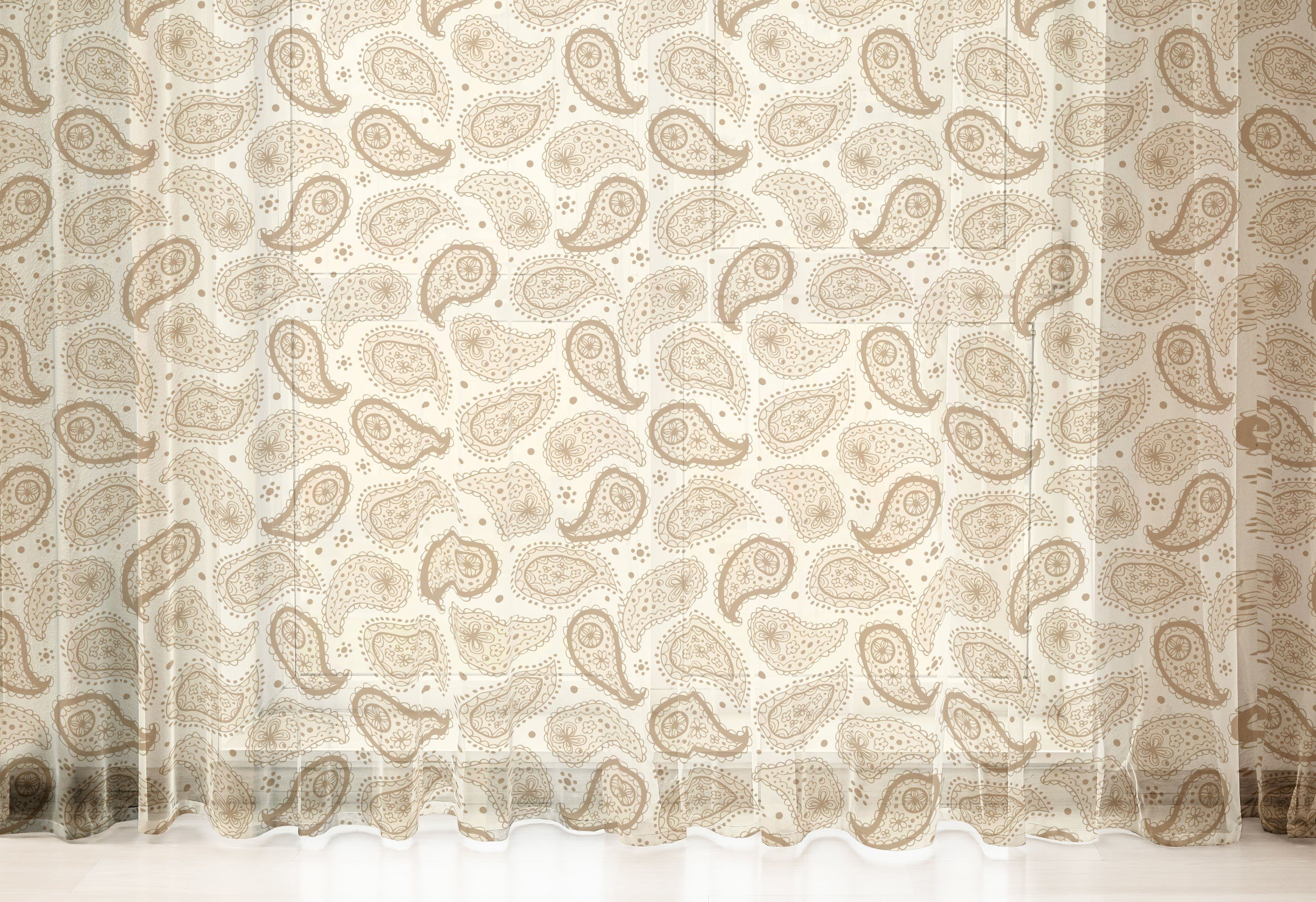 Persisch Oriental Hochzeit schiere Beige Paisley Gardine 2 Party Drapierung Abakuhaus, Panels, für