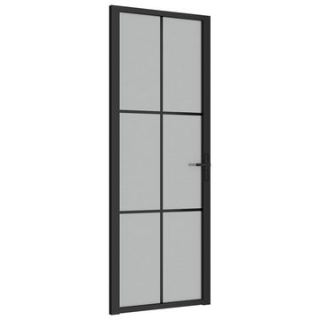 vidaXL Haustür Innentür 76x201,5 cm Schwarz Mattglas und Aluminium Glastür