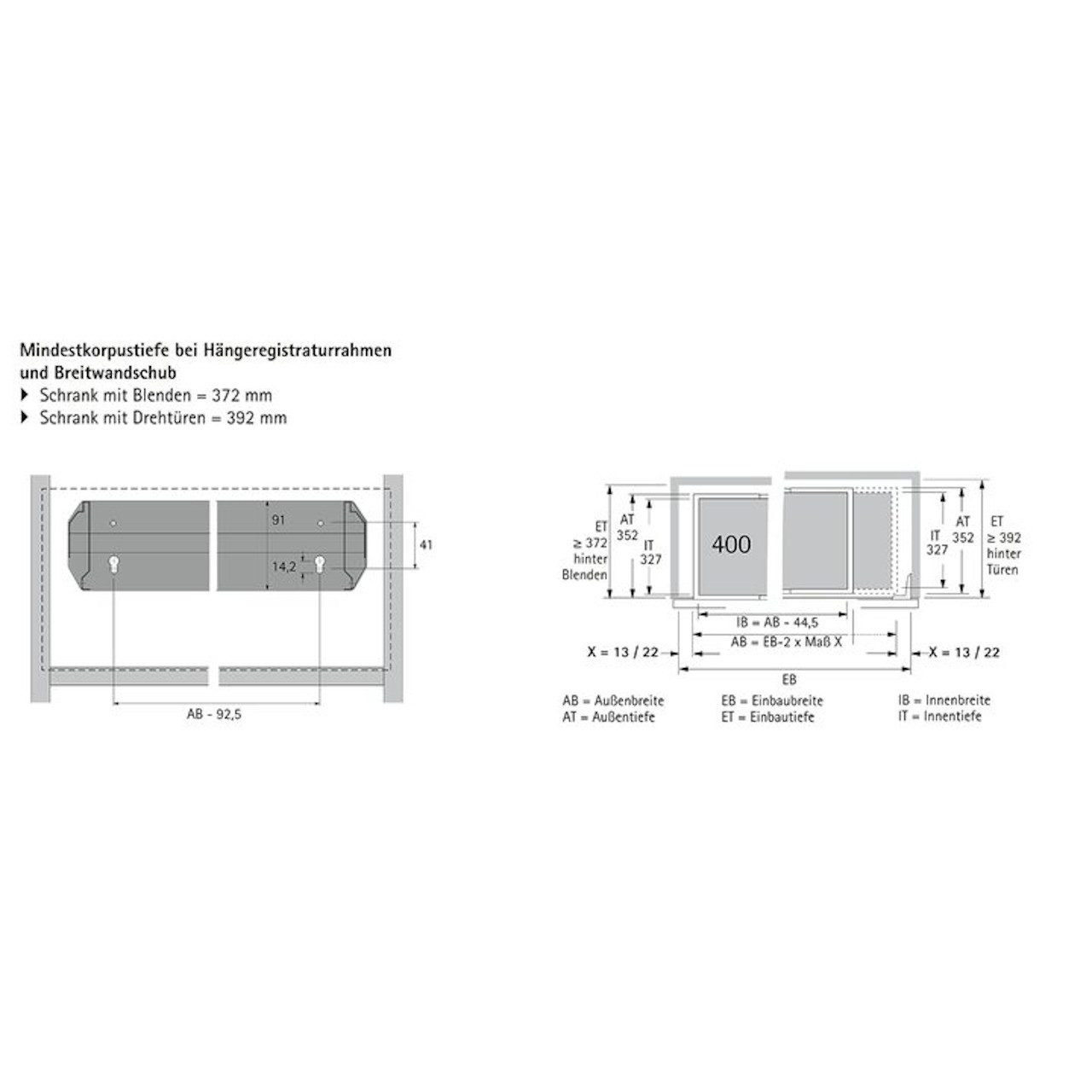 Thumbnail - Hettich Montagezubehör Hängerahmen für Blenden 736x352 Alu-Finish