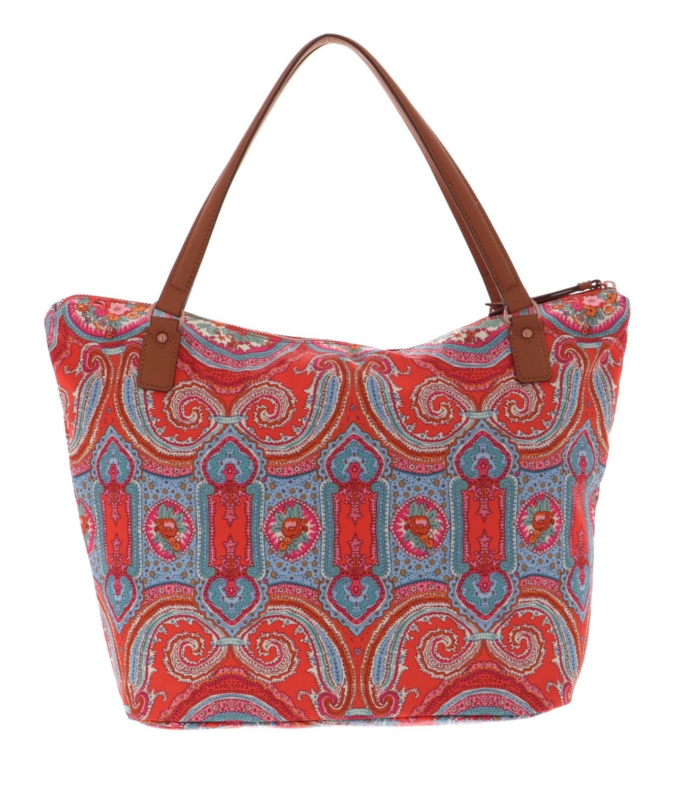 Oilily Shopper City Paisley Rose Hot Coral