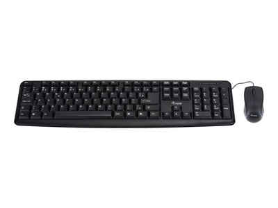 DIGITAL DATA EQUIP Kabelgebundene Kombi Keyboard+Mouse, schwarz, DE Tastatur- und Maus-Set