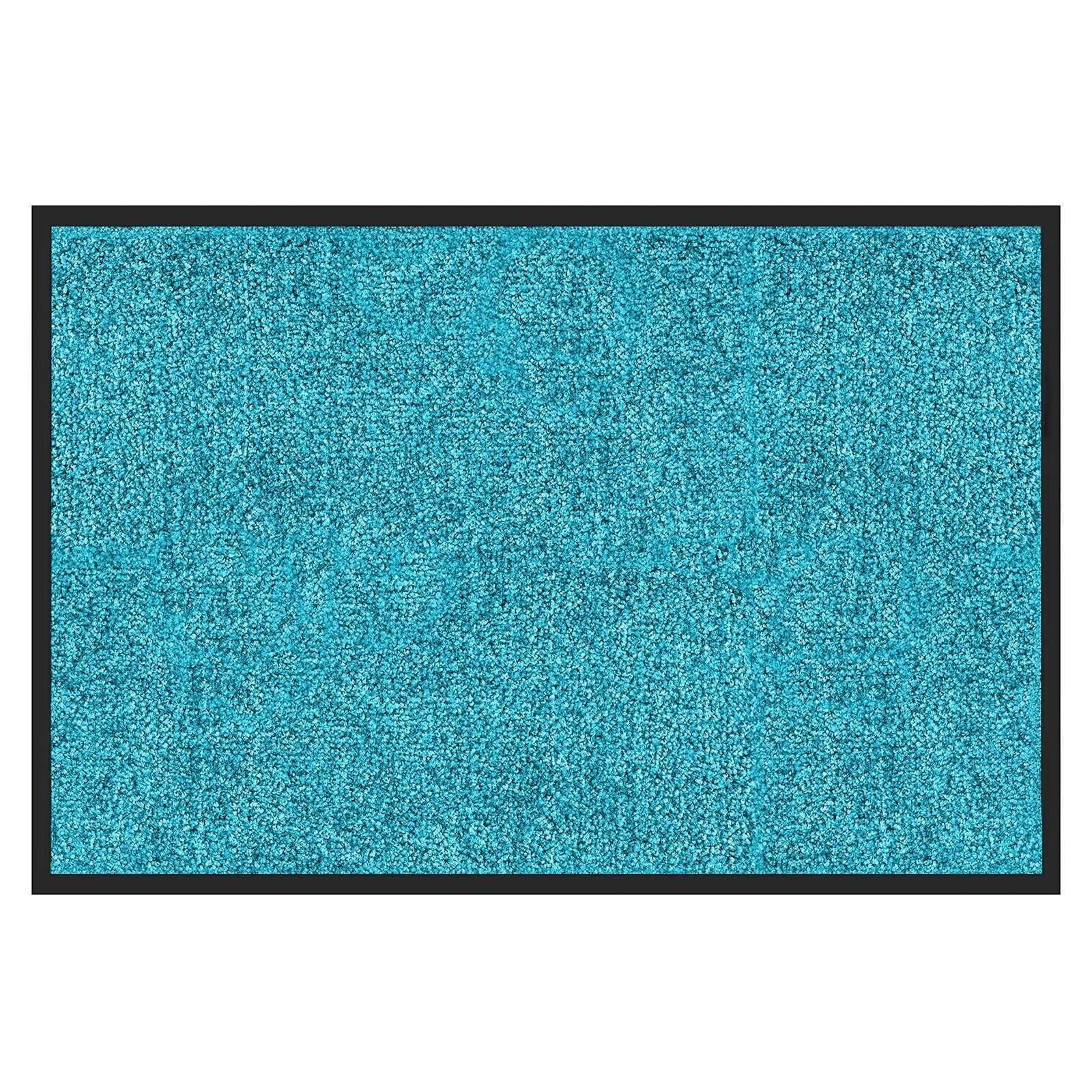 Fußmatte Rhine, waschbare & leistungsstarke Erhältlich mit Rückseite, mm, Höhe: Your Rutschfester in Color Türkis Fußmatte rechteckig, Größen 6 vielen Life