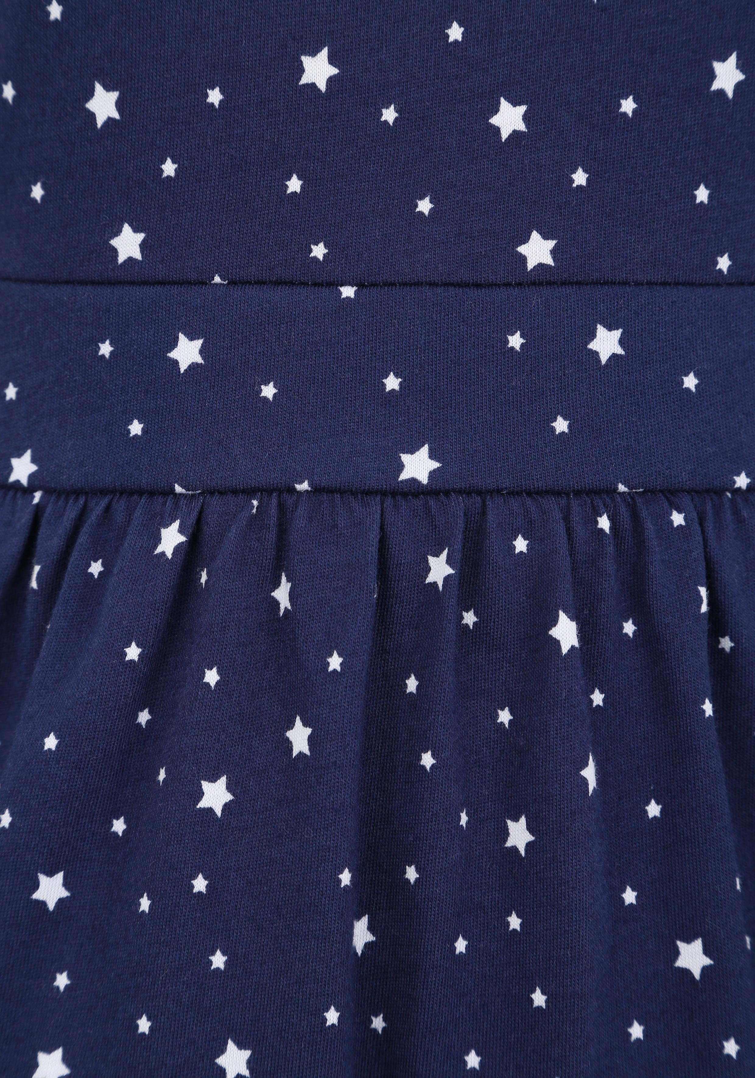 KIDSWORLD Jerseykleid 2tlg. Shirtkleid + Haarband im niedlichen Sternen-Allover (Set, 2-tlg., 2) festliche Anlässe, knielang, verspielter Stil, aus Baumwolle