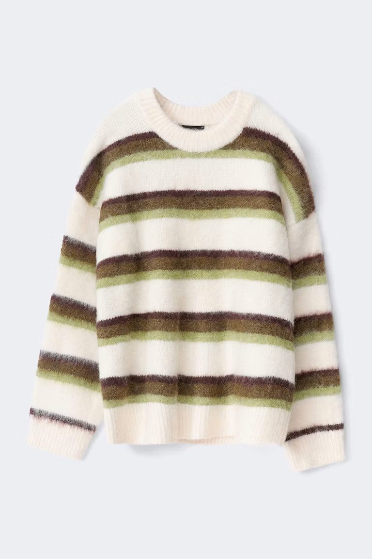 Gina Tricot Strickpullover - Kuscheliger Strickpullover mit Streifen und Rundhals für Damen
