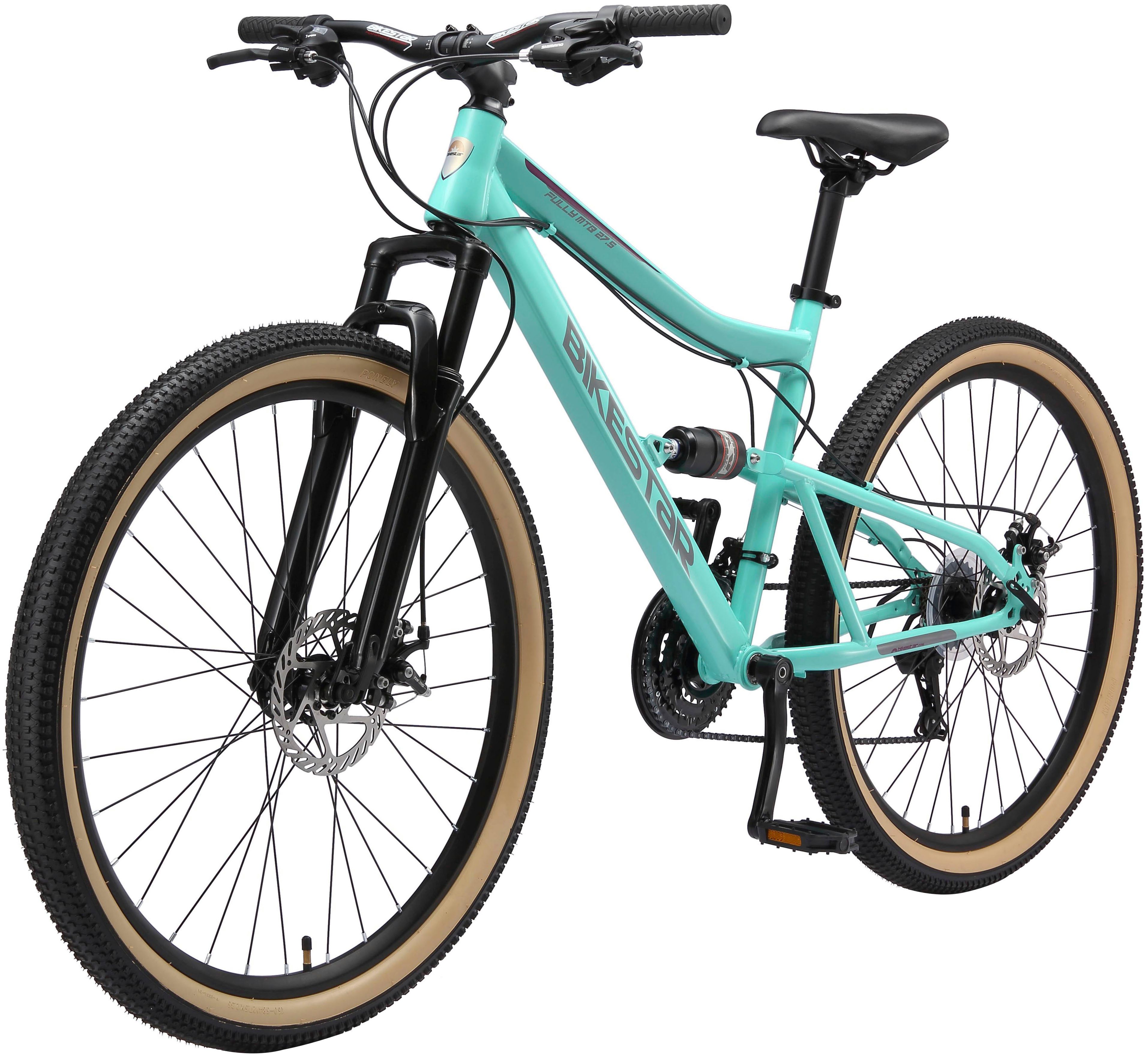 Bikestar Mountainbike, 21 Gang Shimano RD-TY300 Schaltwerk, Kettenschaltung, für Damen und Herren, Kettenschaltung