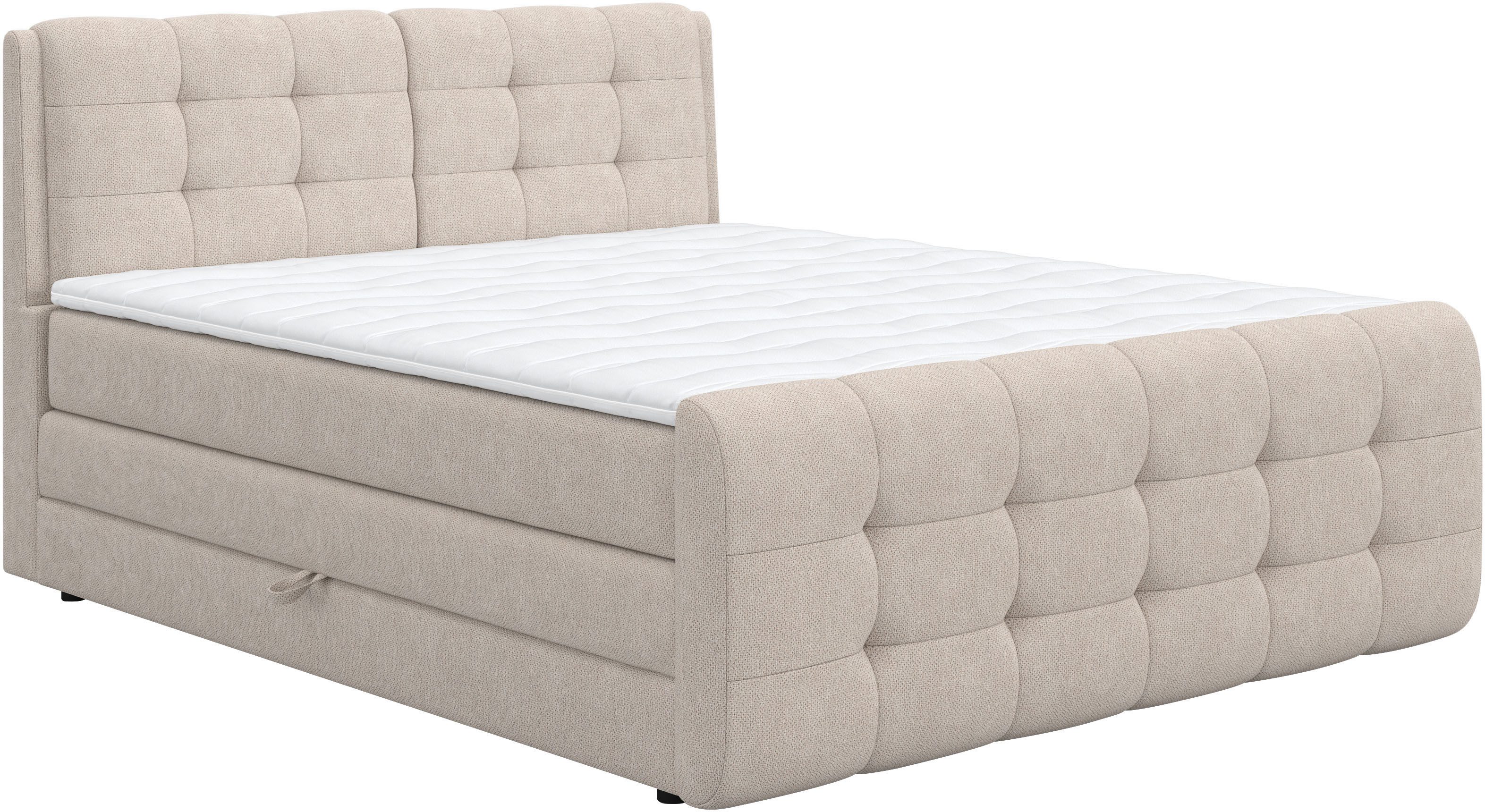 COTTA Boxspringbett Fort mit Bettkasten, inkl. Topper, erhältlich in verschiedenen Breiten (160cm, 180cm & 200cm)