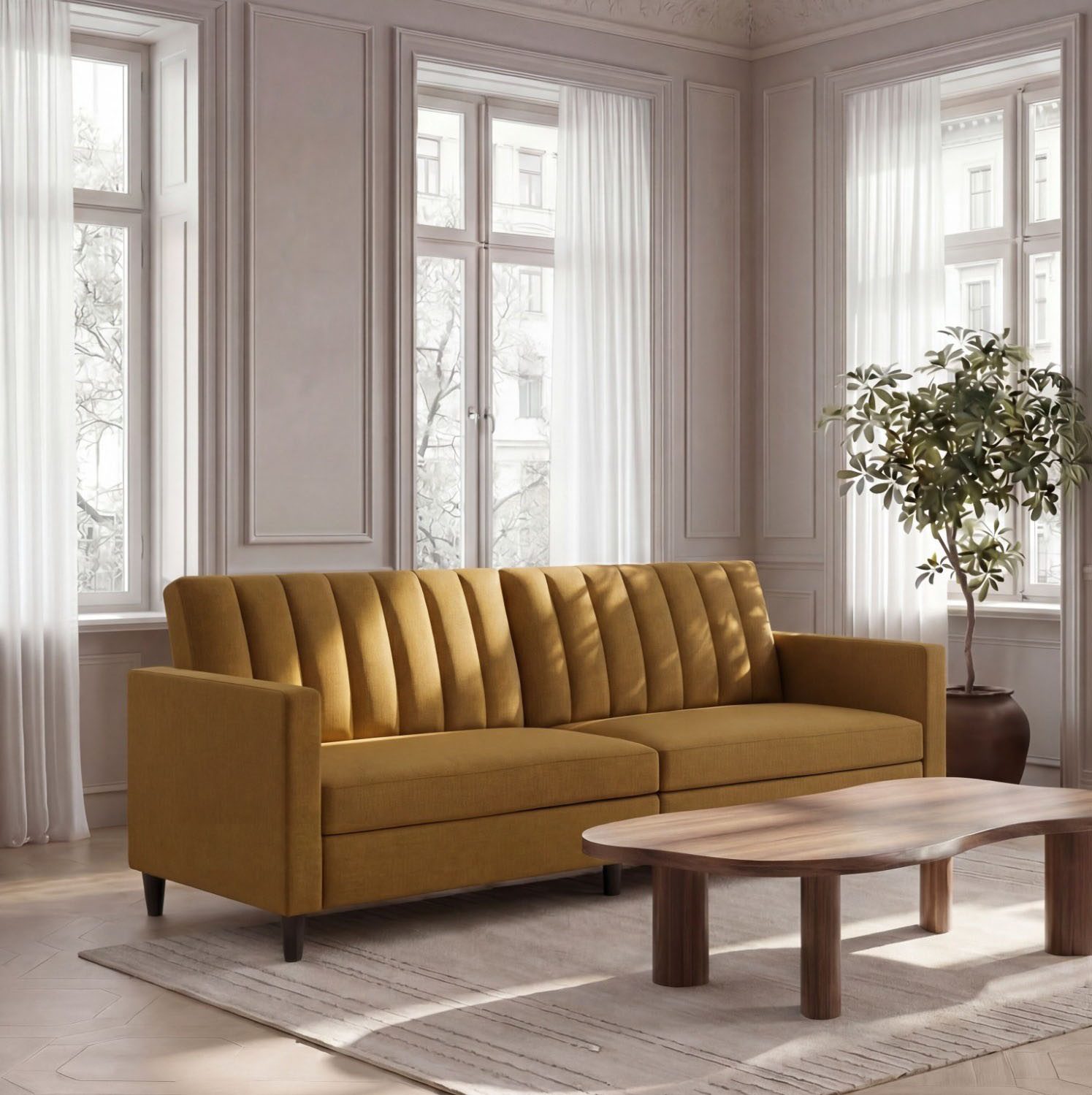 Dorel Home 3-Sitzer Celine, Rückenlehne 2-teilig und 3-fach verstellbar, Sitzhöhe 43 cm