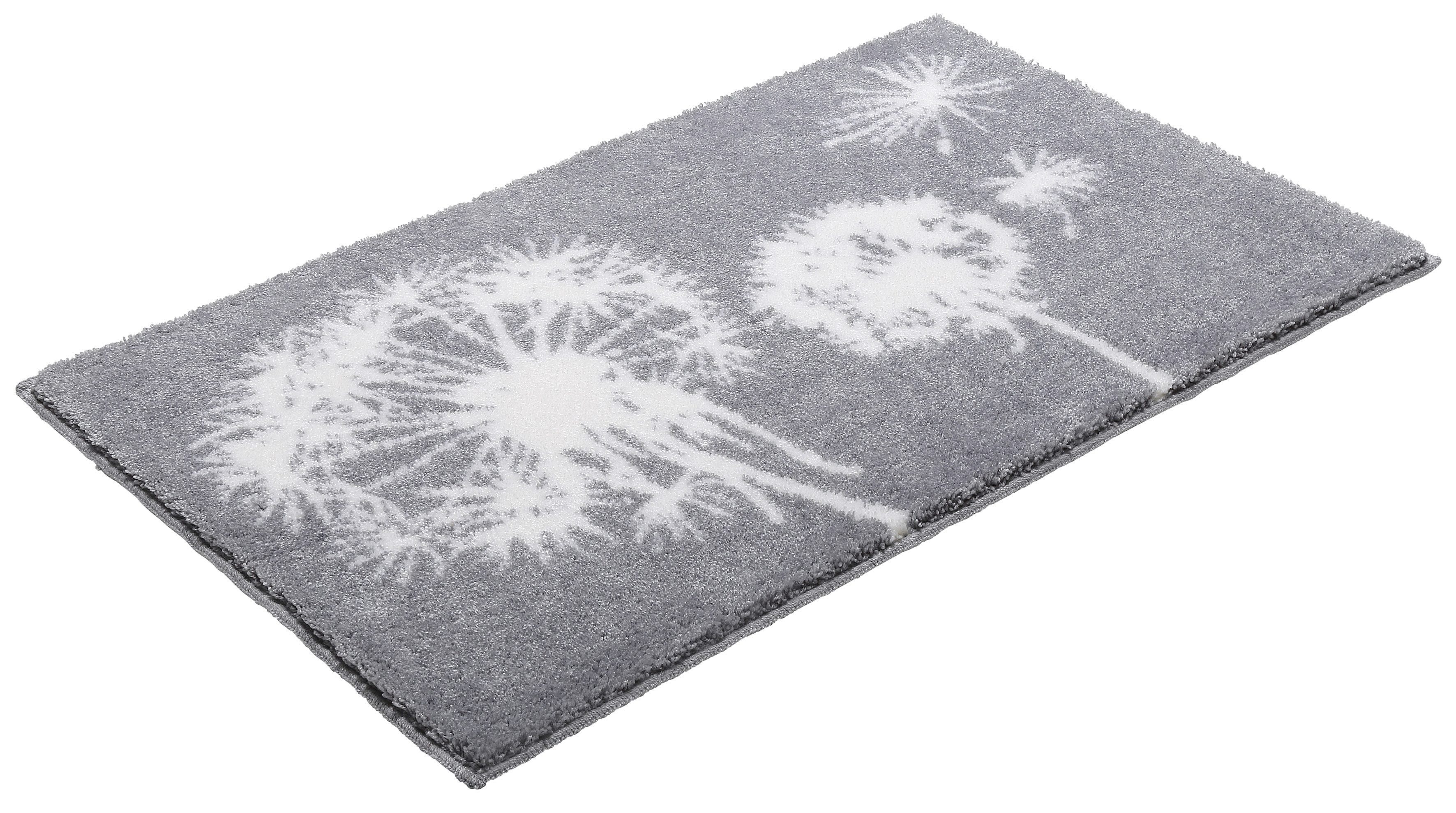 Grund Badematte Pusteblume, Badvorleger, Badezimmer Teppich, sehr weich, Höhe 20 mm, rutschhemmend beschichtet, schnell trocknend, fußbodenheizungsgeeignet, Polyacryl, rechteckig, weiche Haptik, auch als 2-teiliges Set erhältlich, Made in Europe