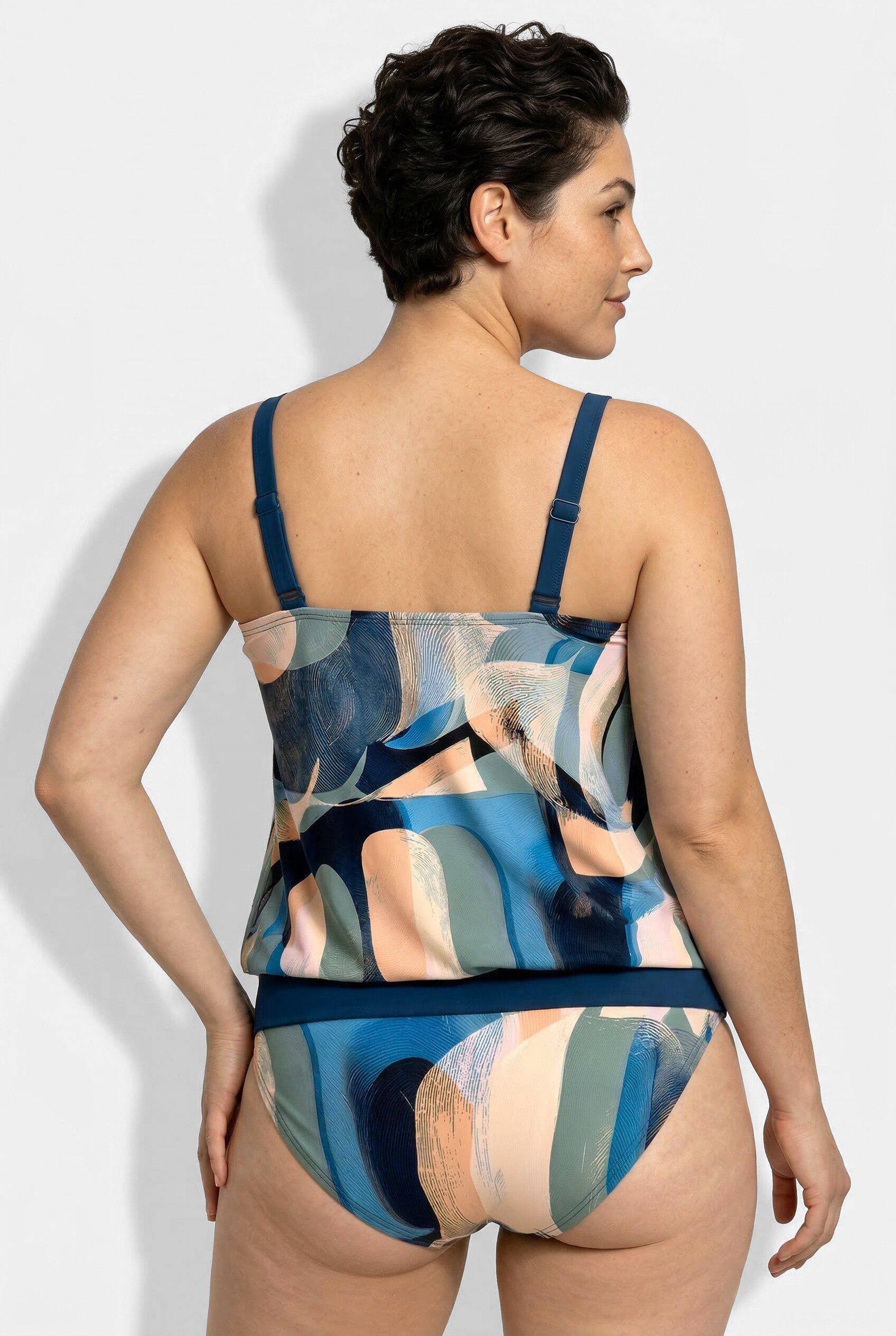 Ulla Popken Soft-BH Tankini Softcups Elastiksaum Zierring