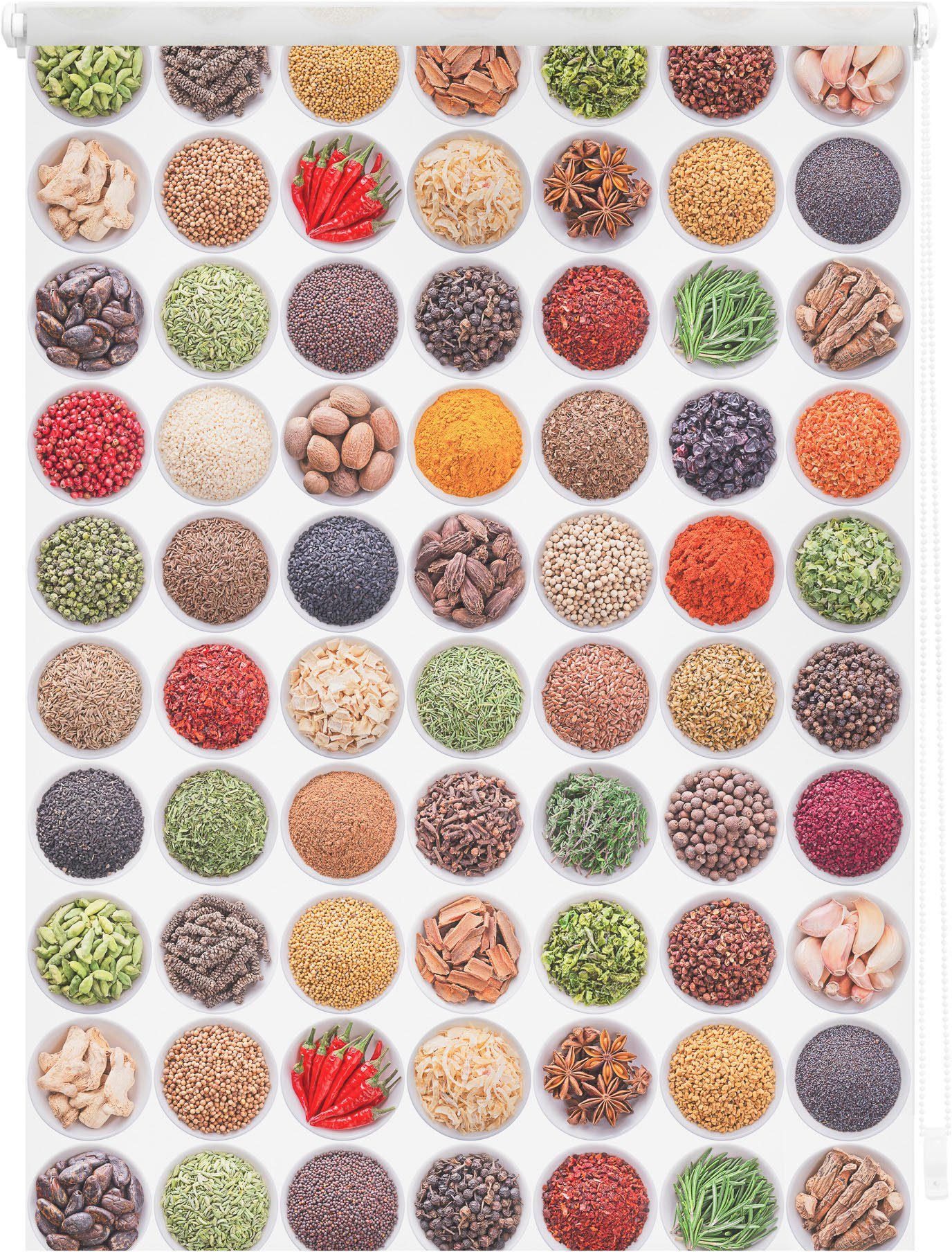 Seitenzugrollo Klemmfix Motiv Gewürze, LICHTBLICK ORIGINAL, Lichtschutz, oh günstig online kaufen