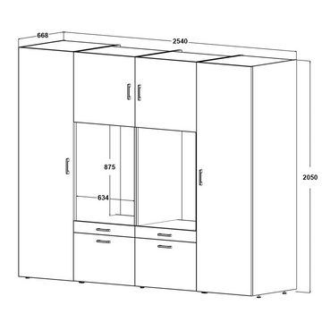 Roomart Waschmaschinenumbauschrank (Waschmaschinenschrank Überbauschrank mit Schrankaufsätzen Waschturm)