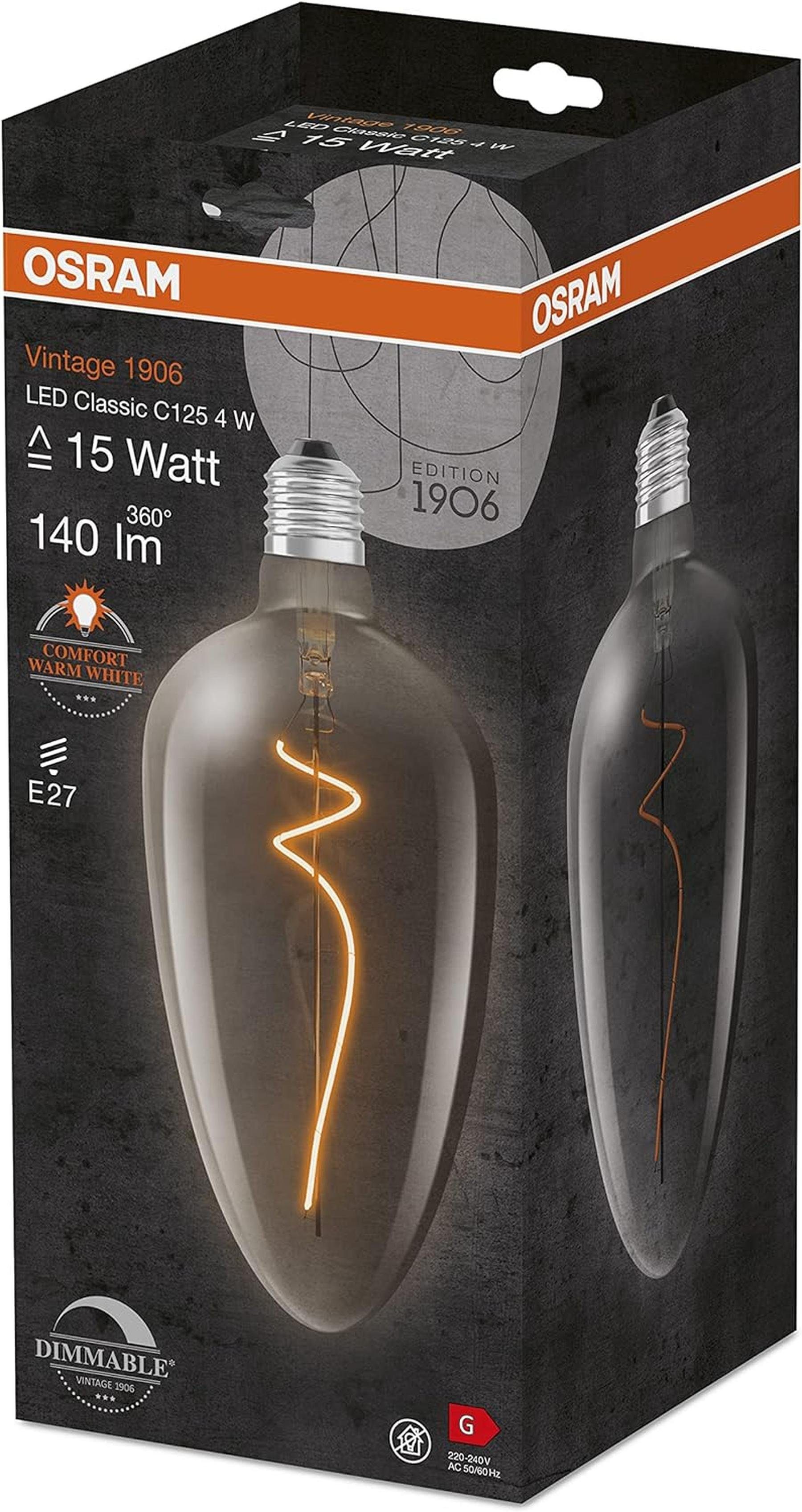 Vintage e27 OSRAM Lamps LED-Leuchtmittel 1906 LED-Lampe Osram Smoke-Tönung,4W,140lm