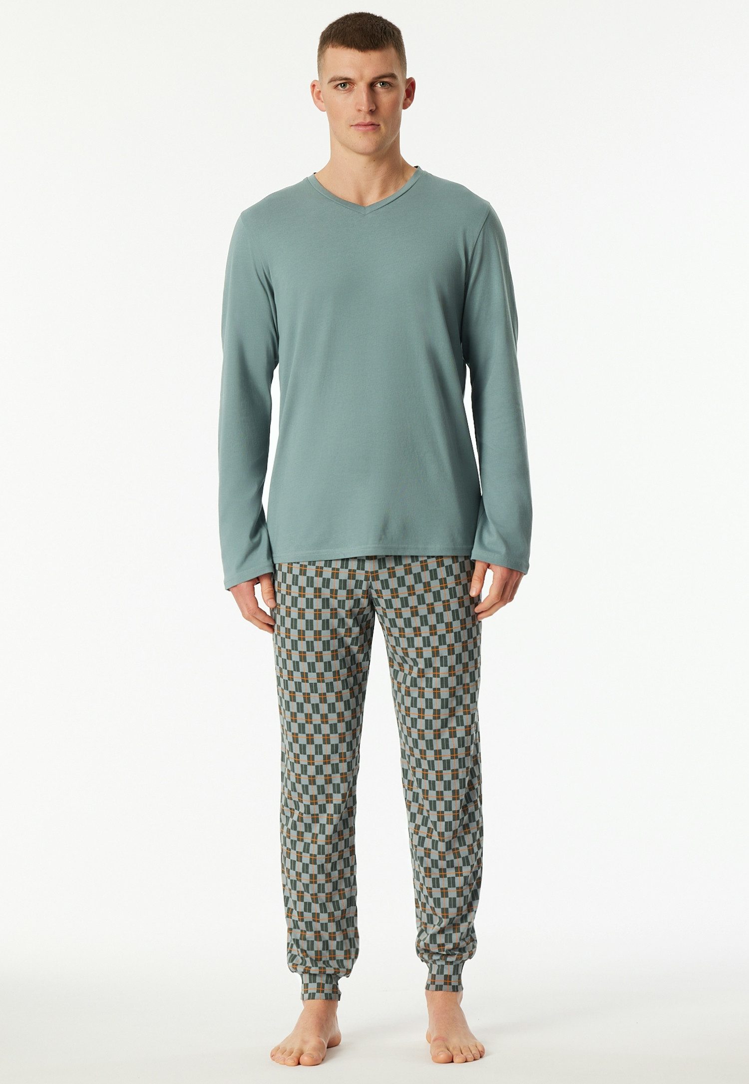 Schiesser Schlafanzug Casual Essentials (2 tlg) mit bequemen Bündchen