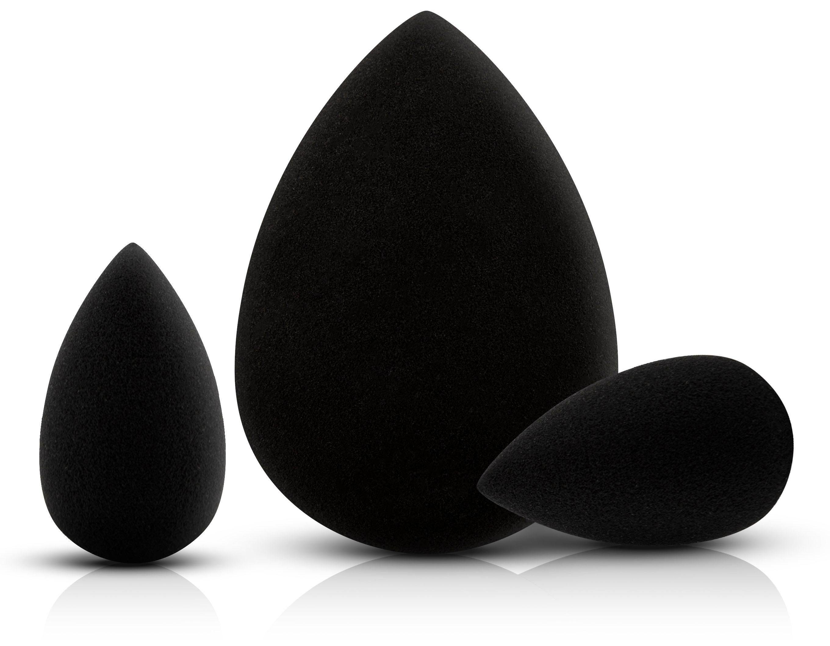 Luvia Cosmetics Make-up Schwamm CLASSIC MAKE-UP SPONGE + 2 MINI, Set, 3 tlg., Fleckenloses Auftragen, für flüssige und pudrige Produkte, kein Latex.