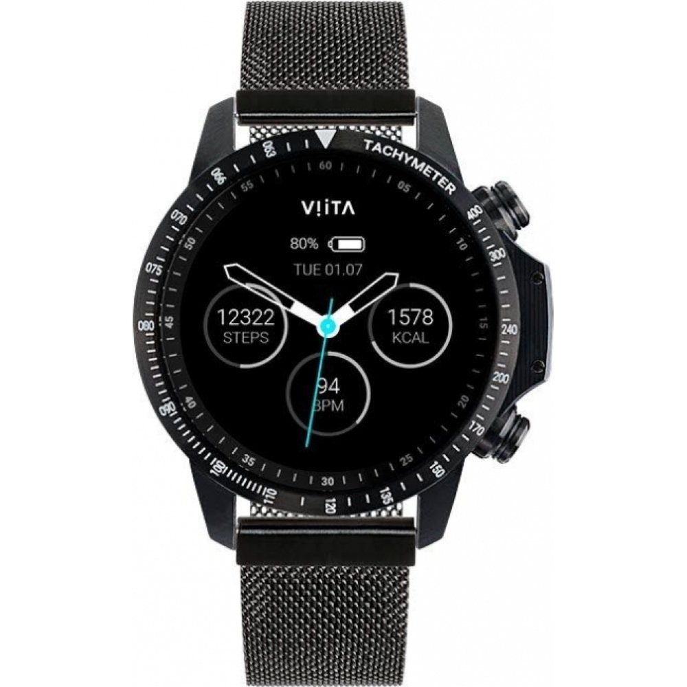 Viita Active HRV Tachymeter 47mm Smartwatch Mesh-Armband Bluetooth  Smartwatch