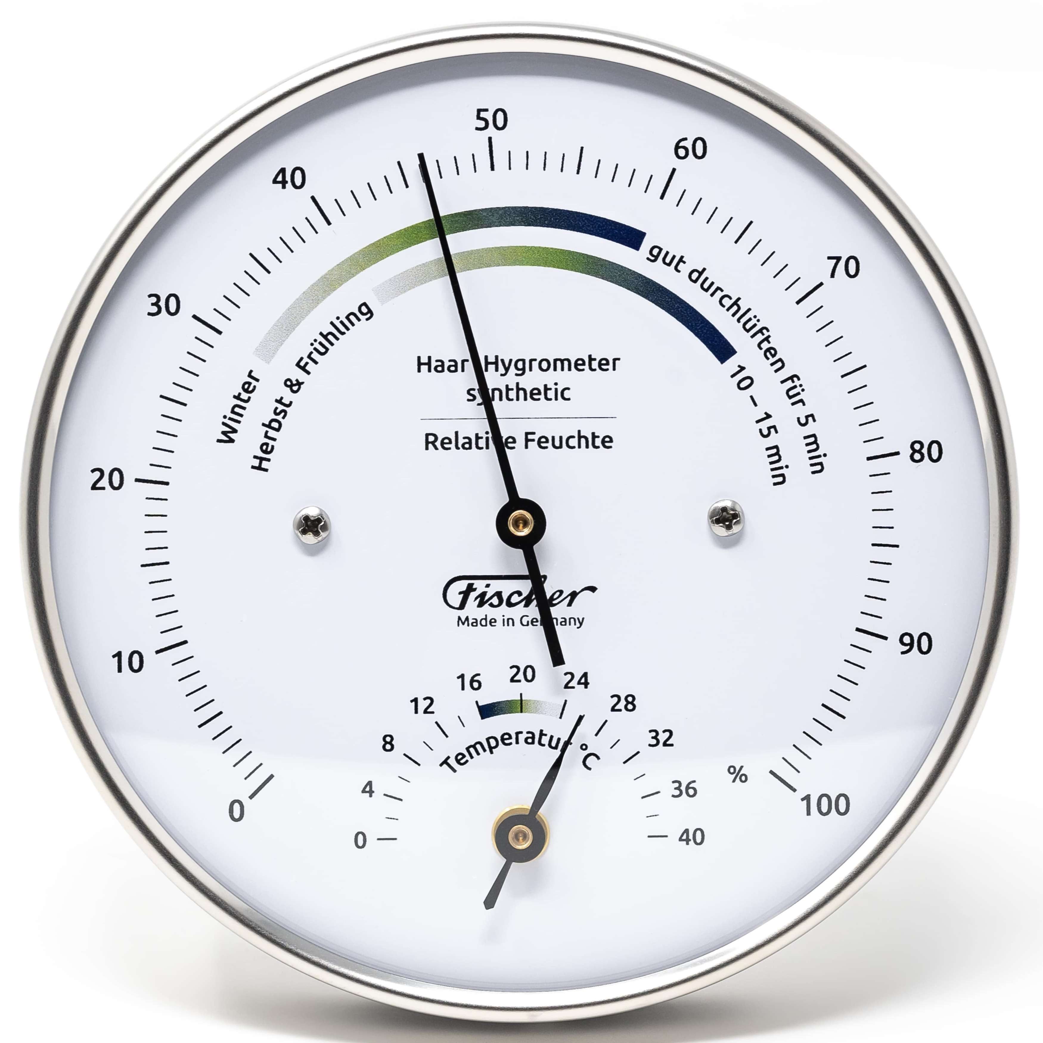 Fischer Klimamesser Fischer 122.01HT Wohnklima-Hygrometer mit Thermometer Made in Germany