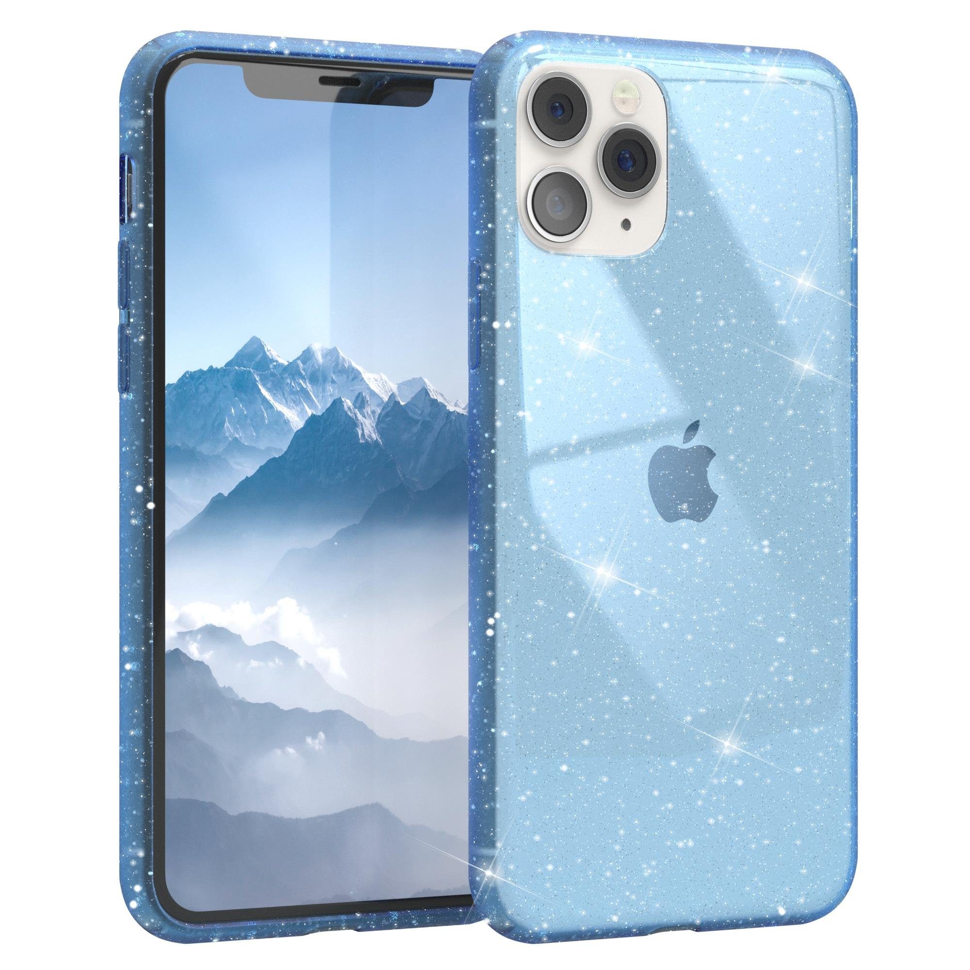 EAZY CASE Handyhülle Glitter Case für Apple iPhone 11 Pro 5,8 Zoll, Silikonhülle Etui Silikon Schutzhülle Glitzereffekt Phone Case Blau