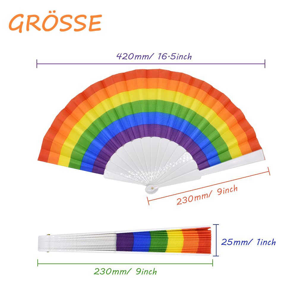 Bomiclss Handfächer 10 Stück Regenbogen-Faltfächer, bunte Handfächer, Regenbogen, (10-tlg), Partydekoration für Geburtstagsgeschenke, Tanzen, Hochzeit, Party